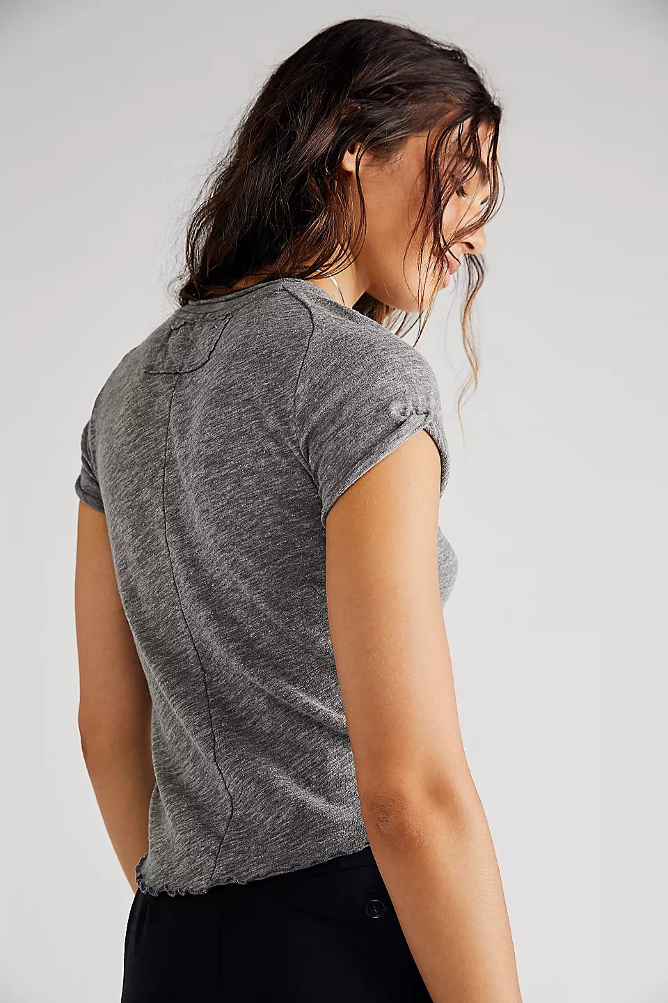 Care FP Be My Baby Tee - Soft Heather Grey Cotton T-Shirt for Women | Cute Casual Outfit for Date Night & Weekend Wear