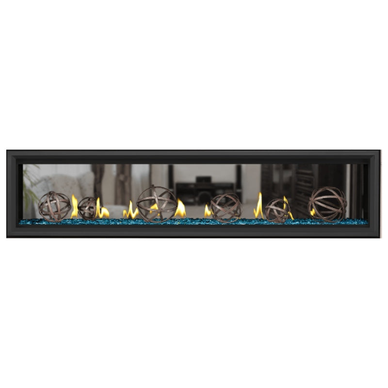 Napoleon Vector 74 See-Through Linear Direct Vent Gas Fireplace - LV74N2 | Modern Home Heating & Cozy Living Room Ambiance
