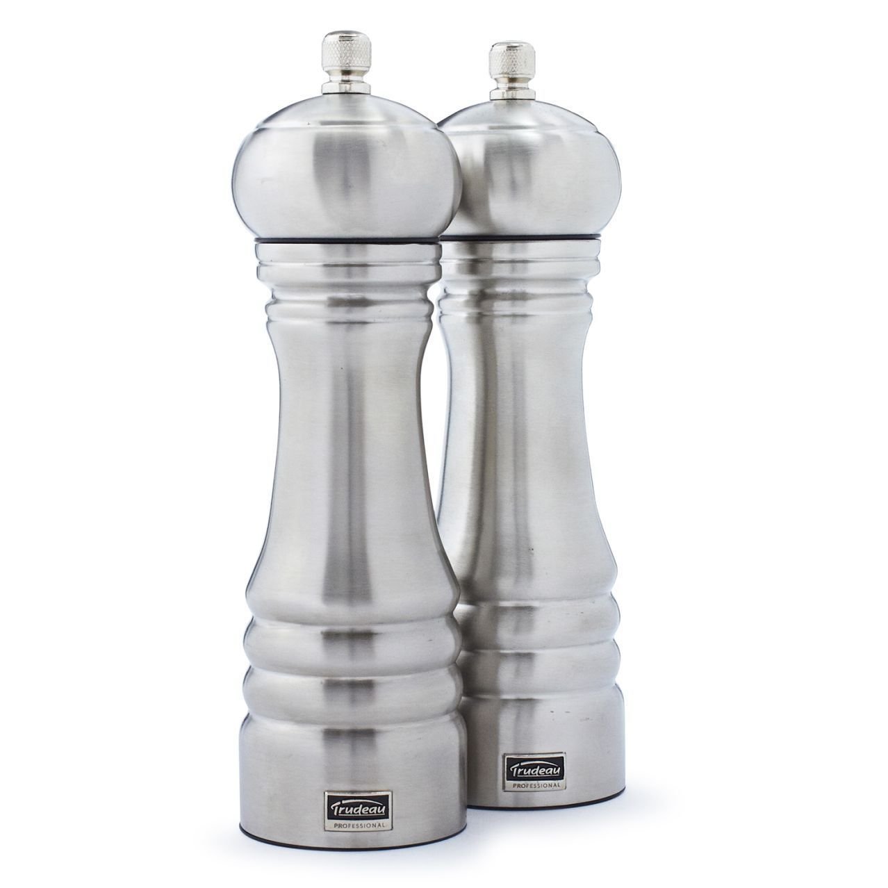 Premium Trudeau 8-Inch Stainless Steel Salt and Pepper Grinder Set - Professional Kitchen Spice Mill for Home, Restaurants & Gifting