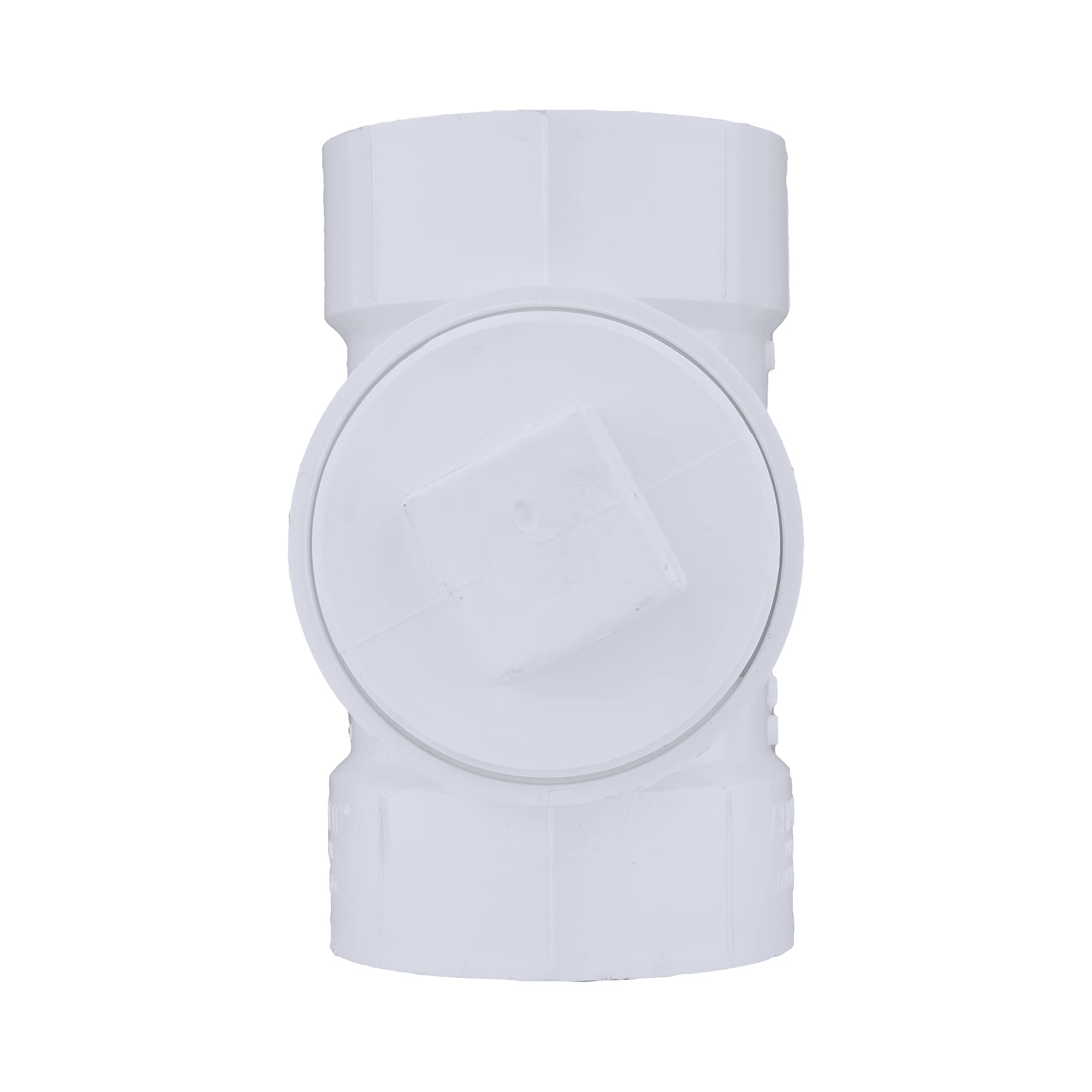 Charlotte Pipe 4 Inch DWV Cleanout Tee with Plug - Drain Waste and Vent Pipe Fitting (5-Pack) - Ideal for Plumbing Repairs, Bathroom & Kitchen Drainage Systems