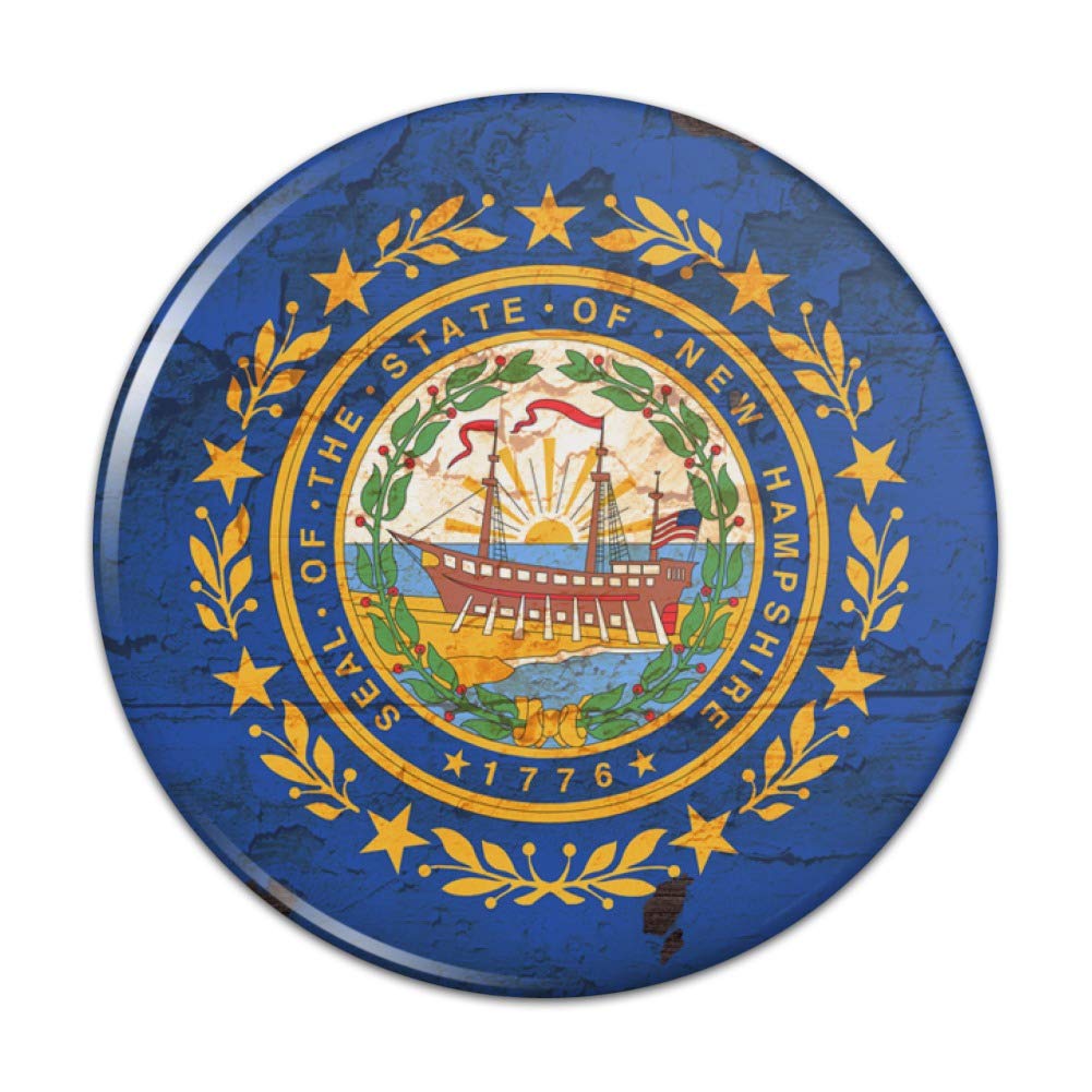 Vintage Distressed New Hampshire State Flag Refrigerator Magnet - 1 Inch Rustic USA Kitchen Decor for Fridge, Lockers & Office (Set of 1) - Perfect for Home, Dorm & Gifts