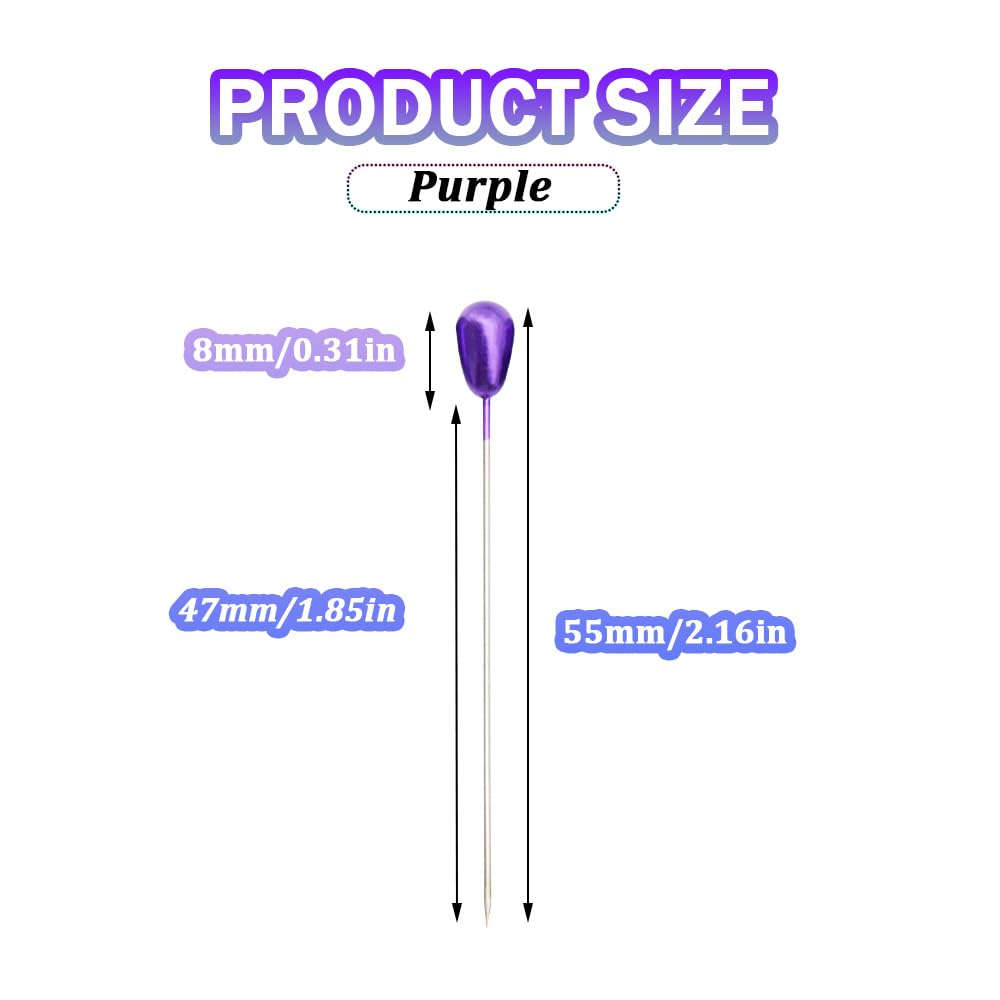 Colorful Pearl Head Pins for DIY Wedding Bouquets & Crafts - 55mm