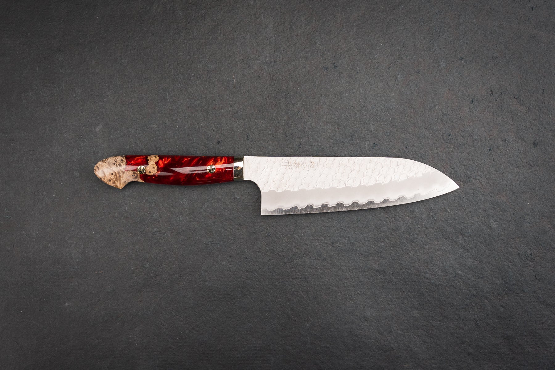 Nigara SG2 Migaki Tsuchime Western Santoku Knife 180mm - Premium Japanese Kitchen Knife for Slicing, Dicing & Chopping - Perfect for Home Chefs & Professional Kitchens