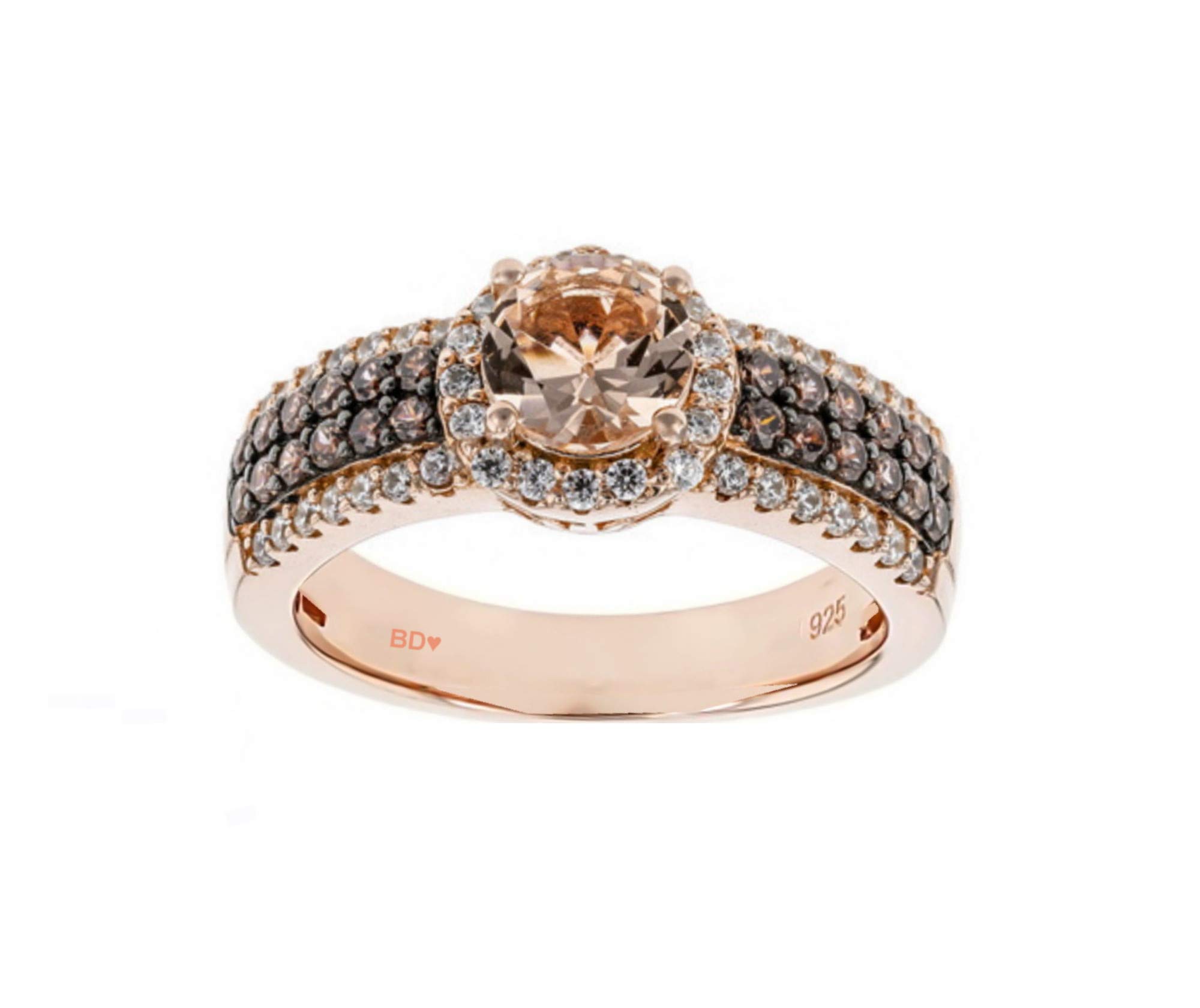 18K Rose Gold Chocolate Brown Morganite Ring 2.00 CTW - Elegant Vintage Inspired Jewelry for Women, Perfect for Engagement, Anniversary, Valentine's Day & Special Occasions