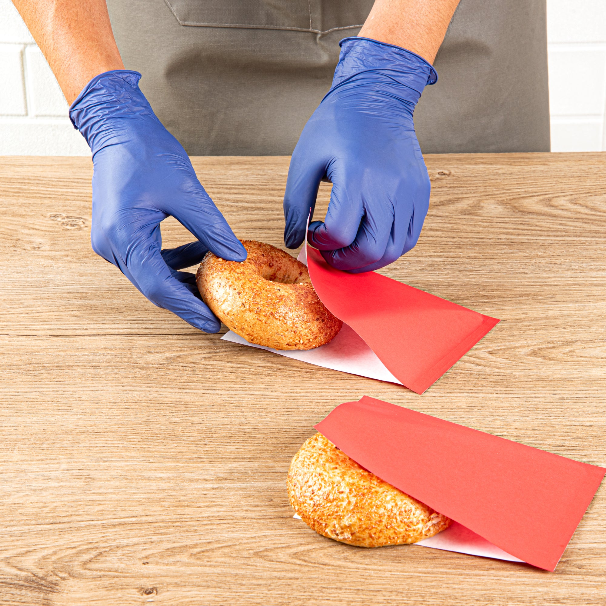 Red Greaseproof Paper Bags - Small Double Open Food Bags (6.25
