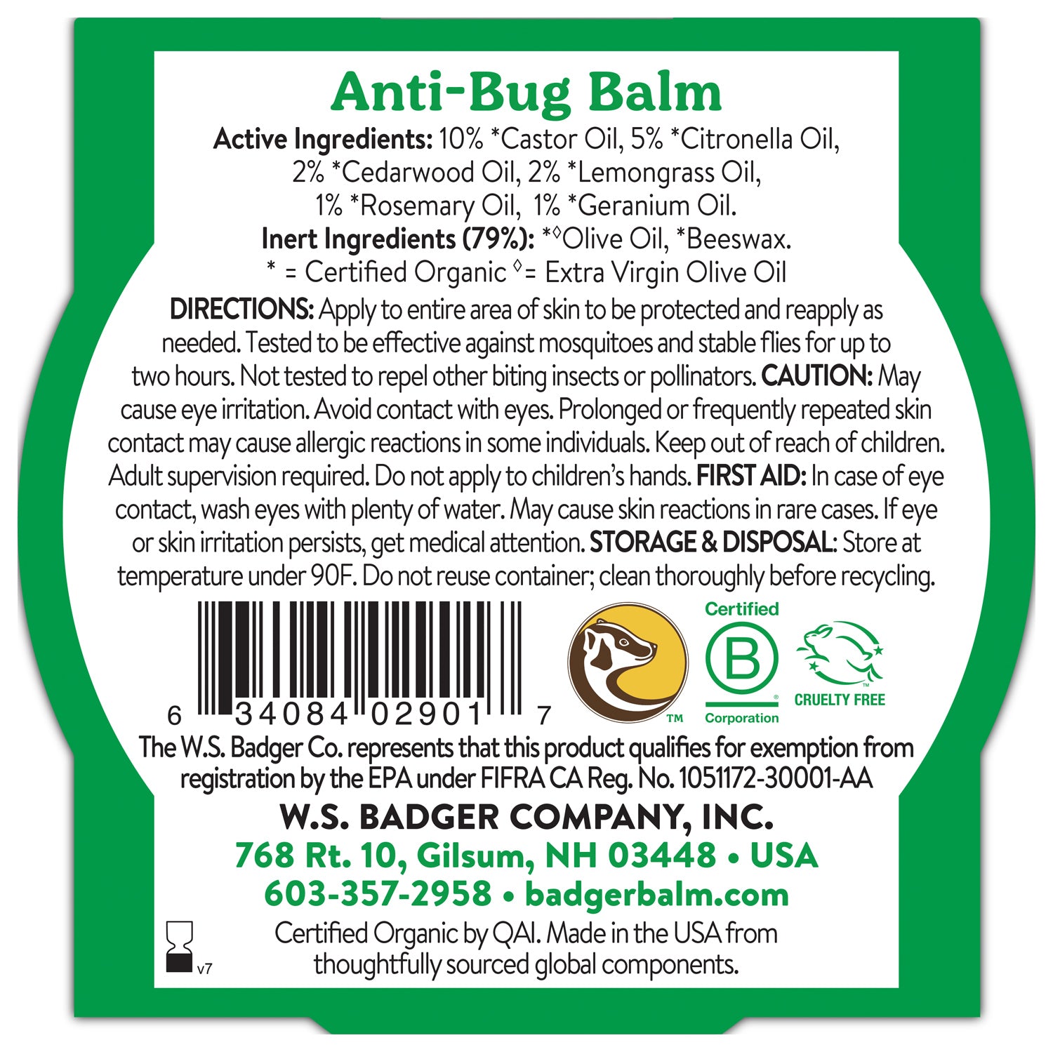 Badger Anti Bug Balm 2oz Tin - Natural Insect Repellent for Mosquitoes & Bugs | DEET-Free Outdoor Protection for Hiking, Camping & Gardening