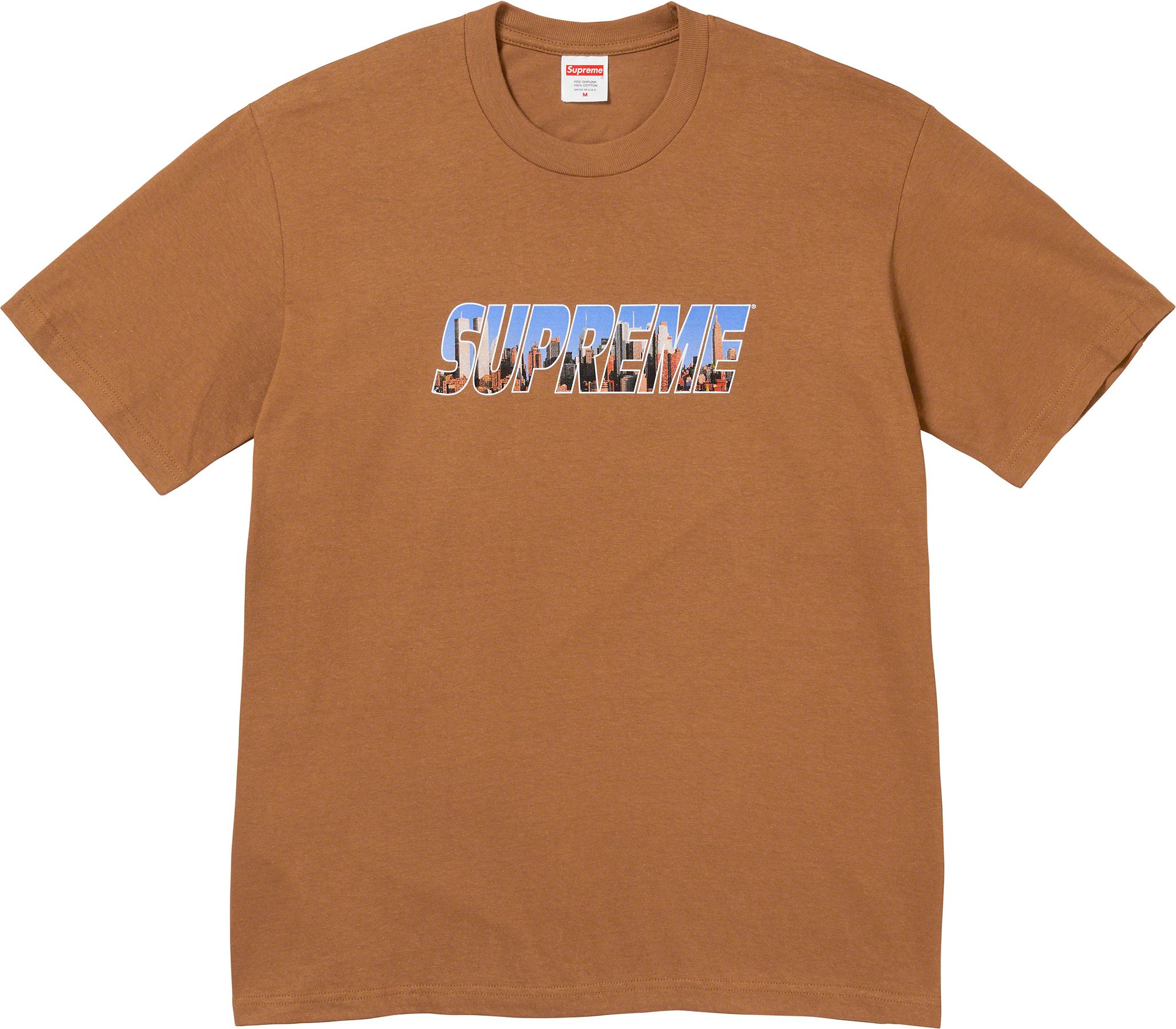 Supreme Gotham T-Shirt for Men - Soft Cotton Brown Tee - Streetwear Fashion for Casual Wear & Urban Style