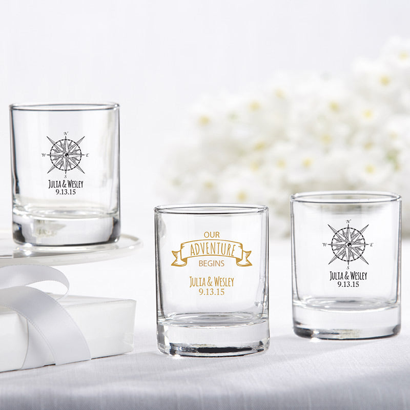 Personalized 3.5 oz Shot Glass & Votive Holder - Custom Engraved Barware for Weddings, Parties & Home Decor