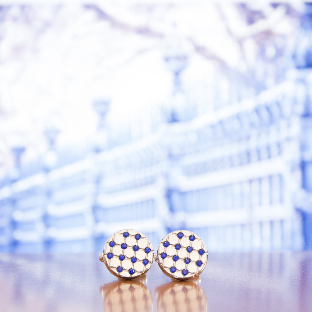 Premium Round Diamond Embellished Cufflinks for Men - Elegant Dress Accessories for Weddings, Business & Formal Events