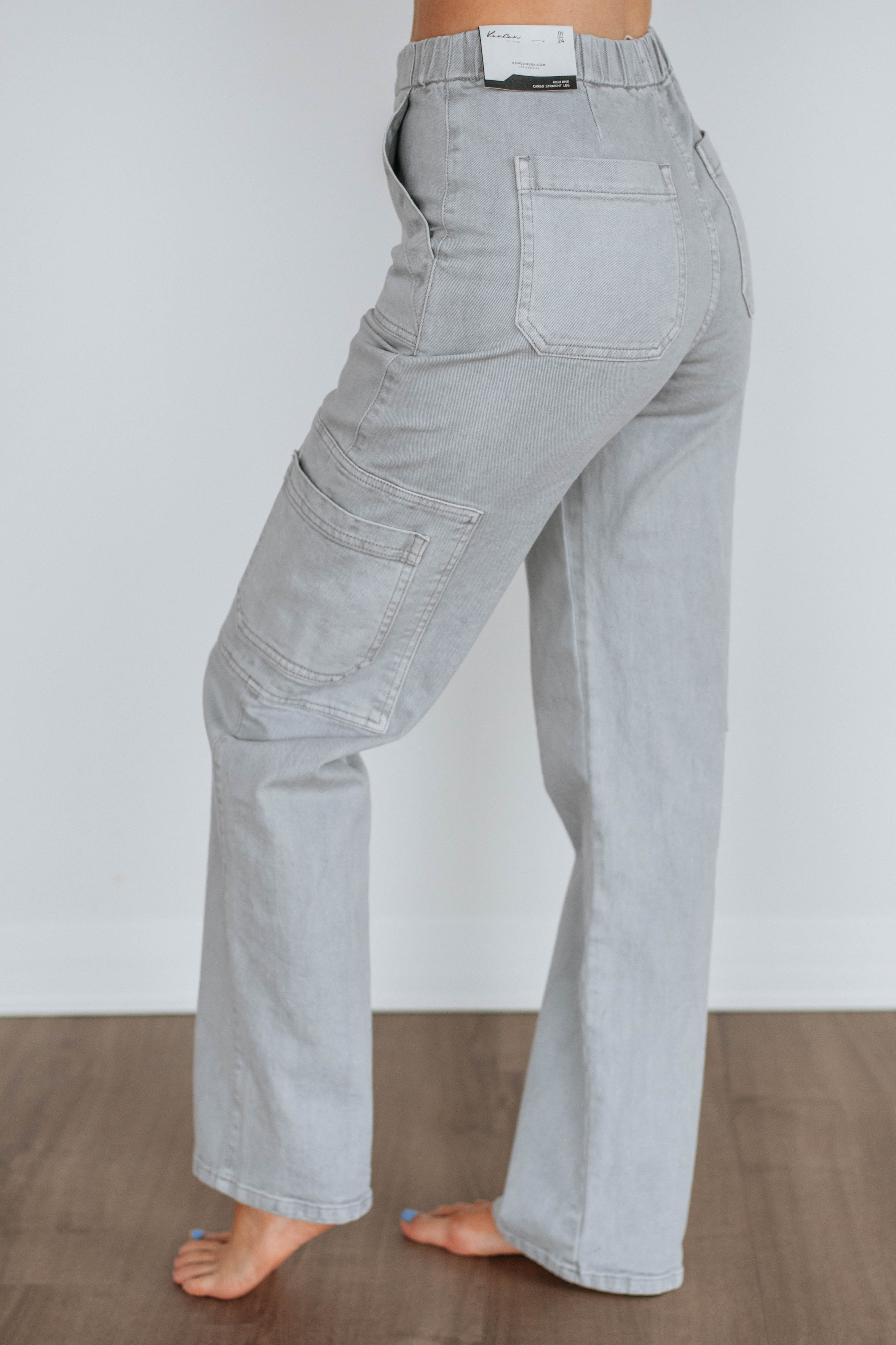 Aubrey KanCan High Waist Skinny Jeans for Women - Grey Stretch Denim Pants | Perfect for Casual Wear, Office & Night Out
