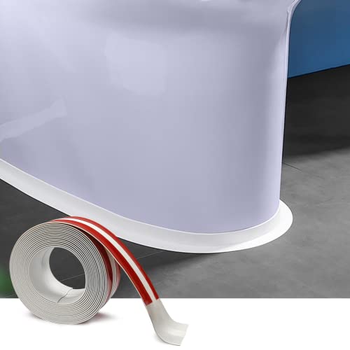 Waterproof Self-Adhesive Caulk Tape for Bathroom & Kitchen - White Caulking Strip for Toilet Base, Tub Surround, Countertop Sealing - Ideal for Leak Prevention & Home Renovation Projects