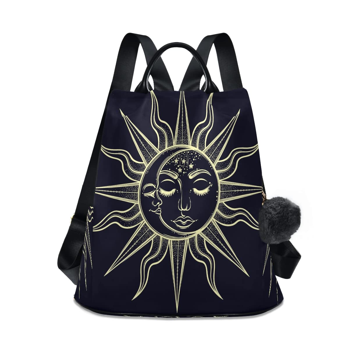 ALAZA Bohemian Sun Moon Polyester Backpack Purse for Women - Stylish School & Travel Bag - Perfect for College, Hiking & Festival Outfits