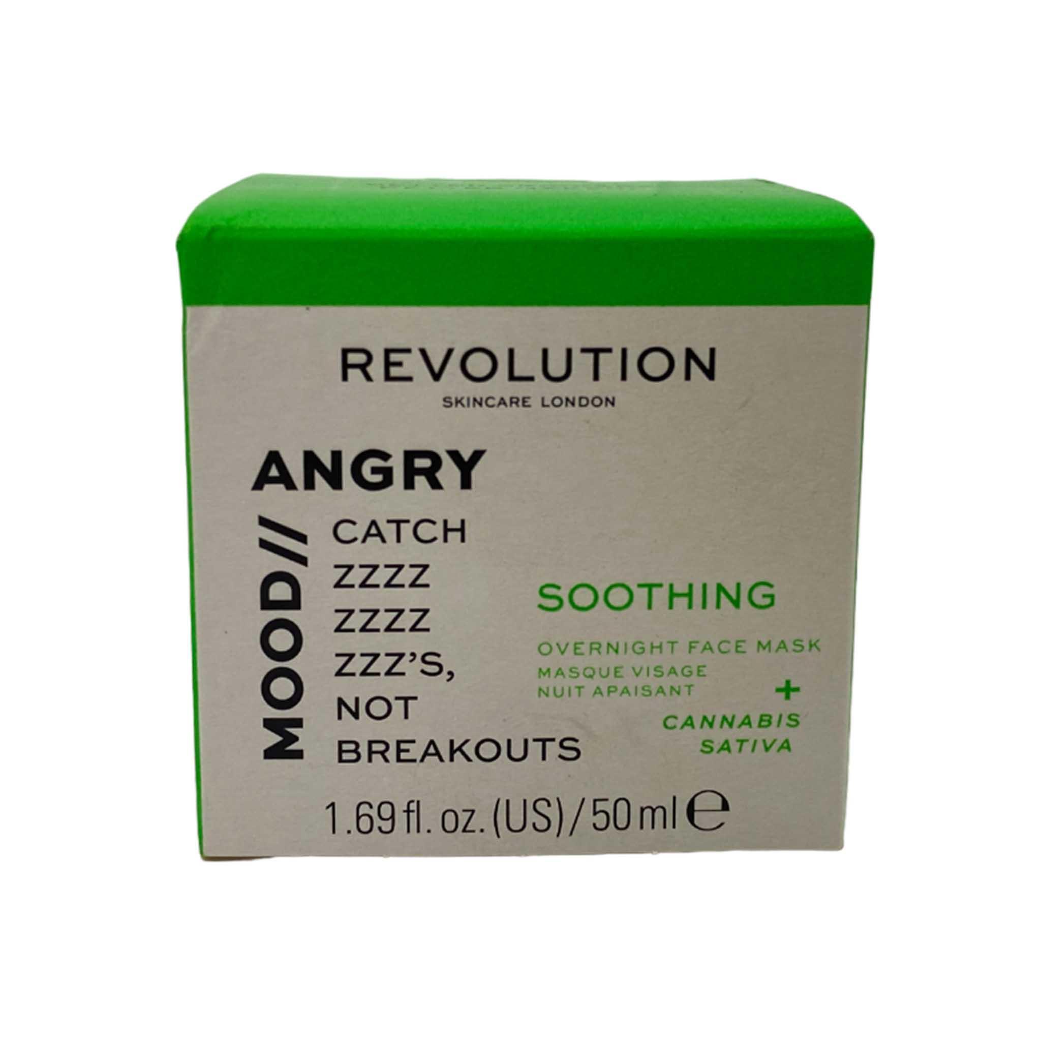 Revolution Soothing Overnight Face Mask with Cannabis Sativa - 24 Pcs Box - Hydrating & Calming Night Treatment for Dry & Sensitive Skin - Perfect for Nighttime Skincare Routine