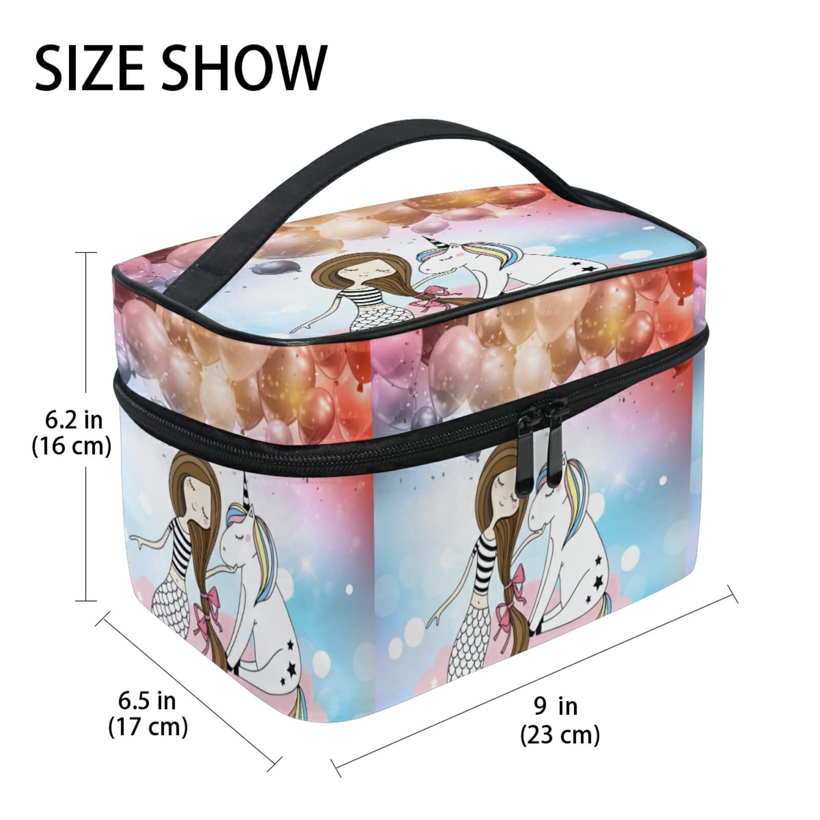 **Mermaid Unicorn Makeup Bag for Women - Waterproof Cosmetic & Toiletry Travel Organizer - Perfect for Travel, Gym, Beach & Birthday Gifts**