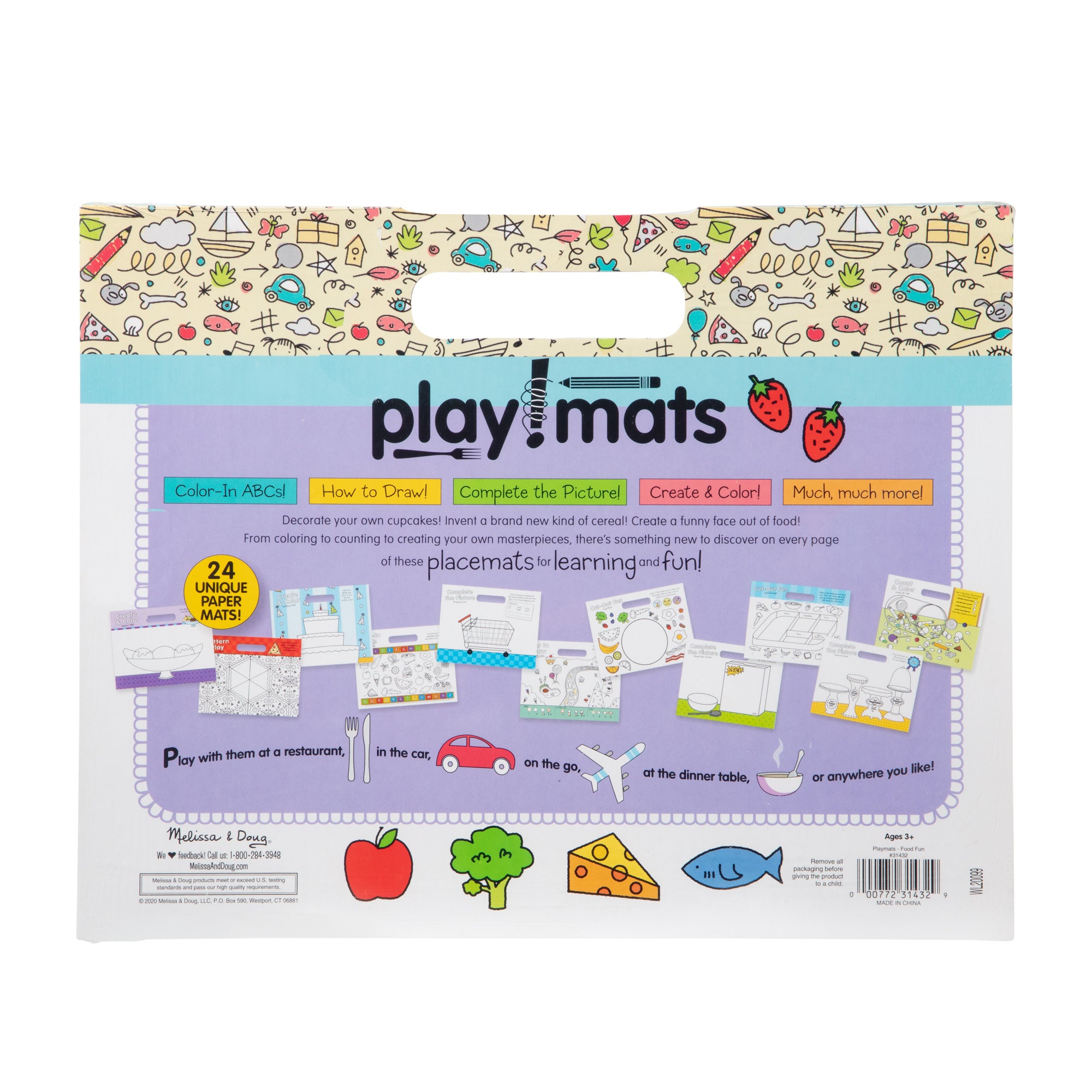 Non-Slip Baby Playmat with Fun Food Design - Soft & Safe Crawling Mat for Infants & Toddlers - Perfect for Nursery, Playroom & Daycare Floor Activities