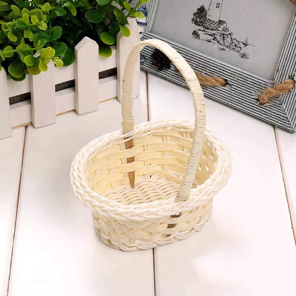 Elegant Woven Willow Picnic Basket - Oval Wicker Storage Basket with Handle for Easter Candy, Wine, Egg Gathering & Heart-Shaped Gifts | Perfect for Outdoor Picnics, Home Decor & Holiday Gift Giving