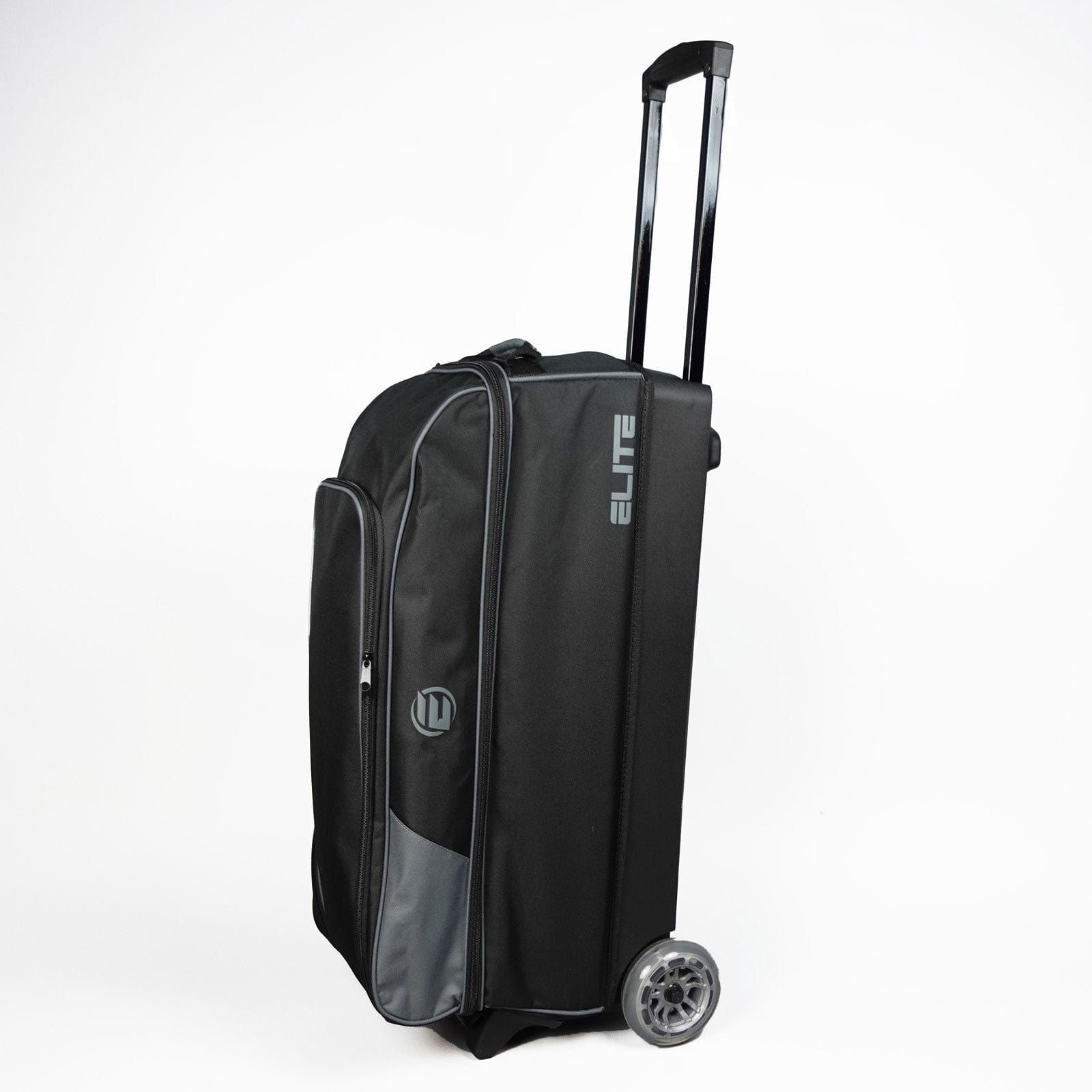 ELITE Basic Triple Roller Bowling Bag - Charcoal Black | Heavy Duty Rolling Case for Bowling Balls & Accessories | Perfect for League Play, Tournaments & Practice Sessions