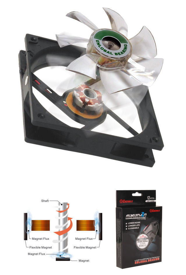 Enermax Marathon Enlobal 80mm & 120mm High Performance Cooling Fan (UC-8EB/UC-12EB) - Perfect for PC Case, CPU Cooler & Gaming Rig Cooling