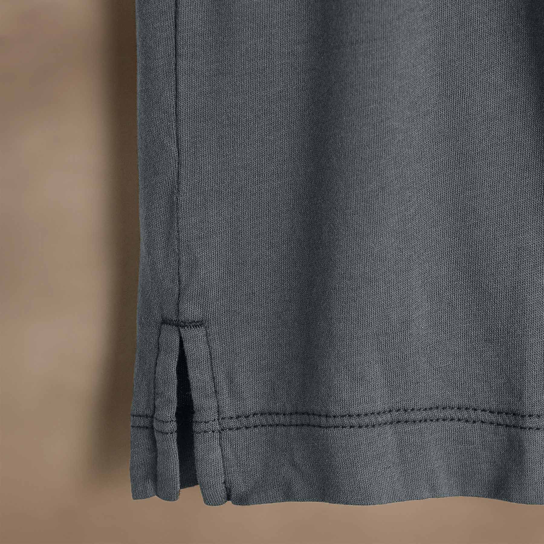 Brushed Lotus Polo Shirt for Men - Soft & Comfortable Asphalt Gray Cotton Blend - Perfect for Casual Wear, Office & Outdoor Activities
