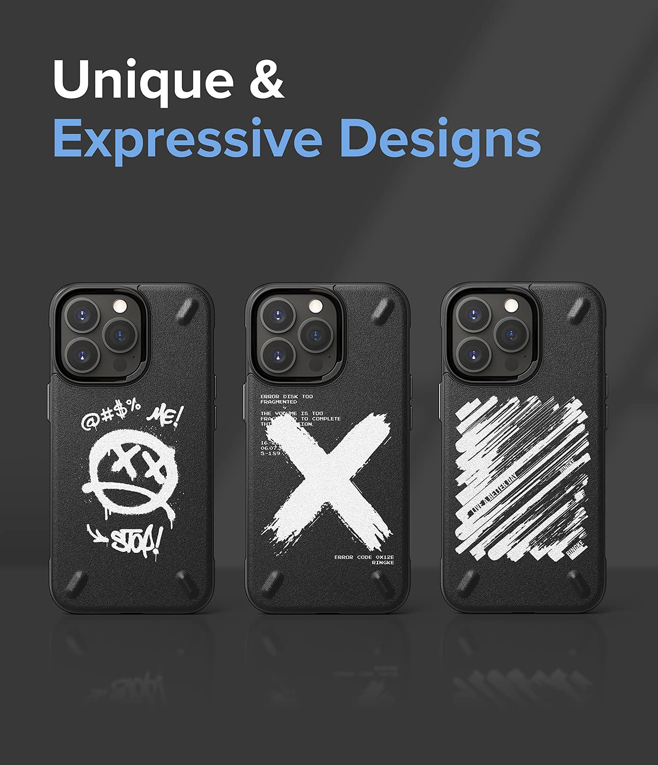 Ringke Onyx Shockproof Case for iPhone 13 Pro Max - Rugged TPU Bumper with Non-Slip Silk Print Design | Graffiti Style Protective Phone Cover for Outdoor, Work & Daily Use