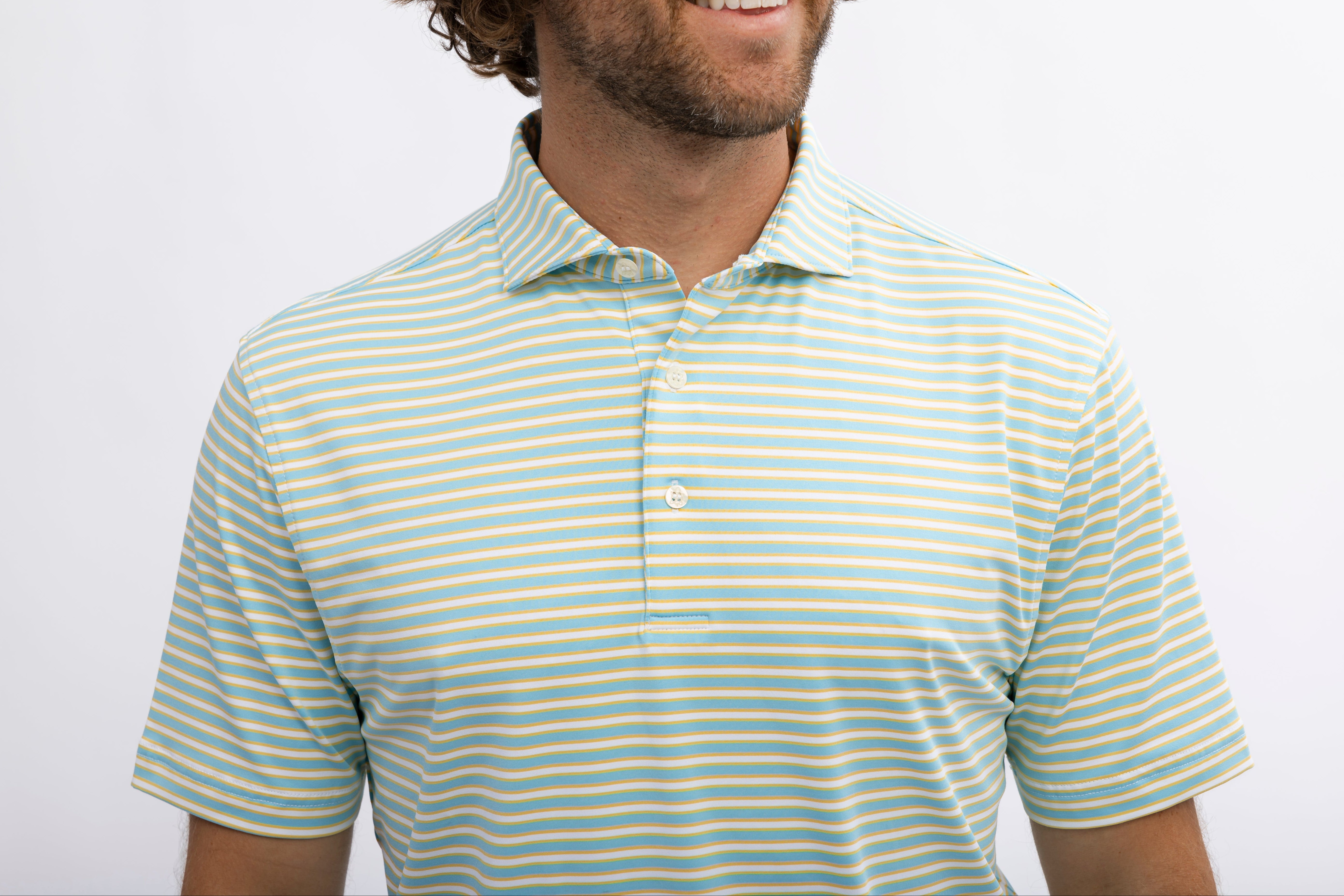 Darcy Stripe Polo Shirt for Men - Classic Cotton Casual Wear for Office, Golf & Outdoor Activities
