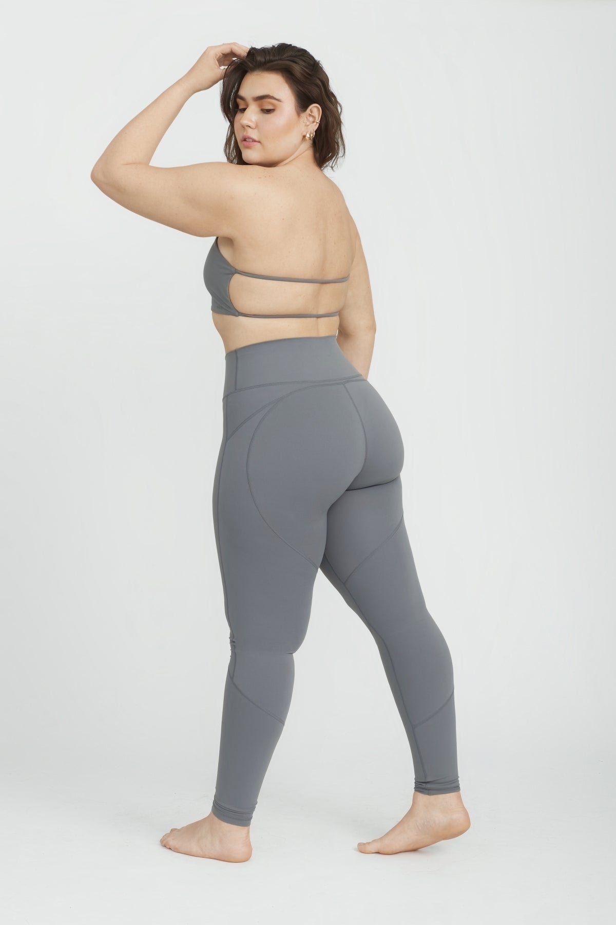 Bronx Zip Front Legging - High Waist Yoga Pants for Women, Steel Grey - Perfect for Workout, Running & Lounge Wear