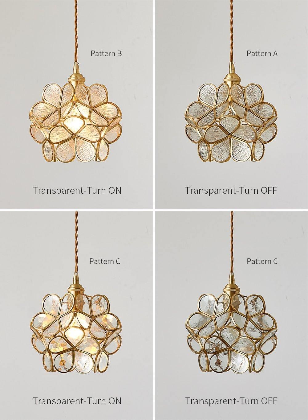 Modern Glass Petal Pendant Light - Elegant Floral Ceiling Lighting Fixture for Dining Room, Kitchen Island & Bedroom Decor