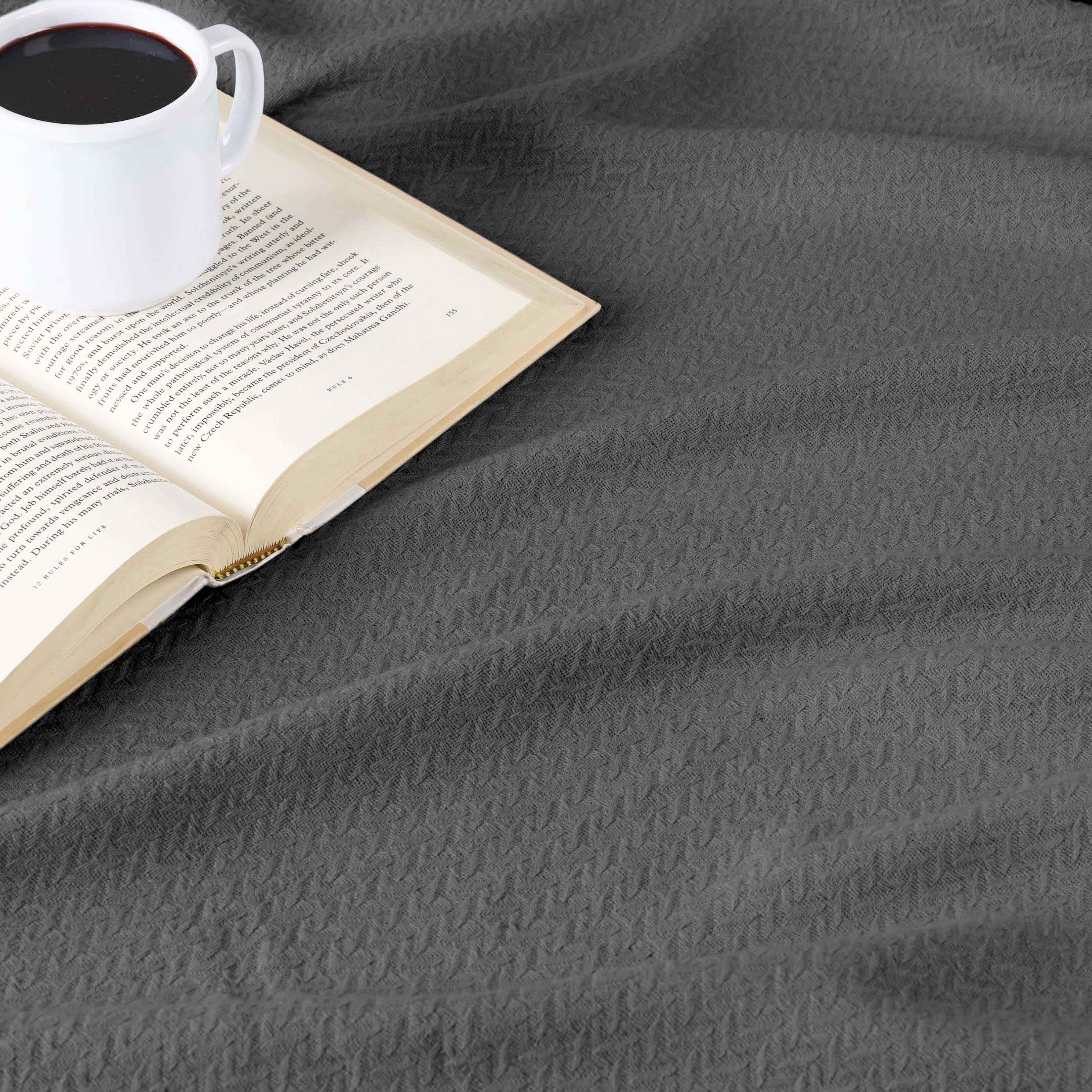 Premium Nobel Cotton Textured Chevron Lightweight Woven Blanket - Soft & Breathable Throw for Sofa, Bed, or Outdoor Picnics - Cozy Home Decor & Travel Companion