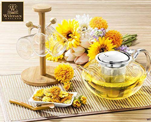 Wilmax 52oz Heat-Resistant Glass Teapot for Stovetop, Dishwasher & Microwave Safe - Perfect for Brewing Tea, Coffee & Herbal Infusions at Home or Office (Model WL-888806/A)