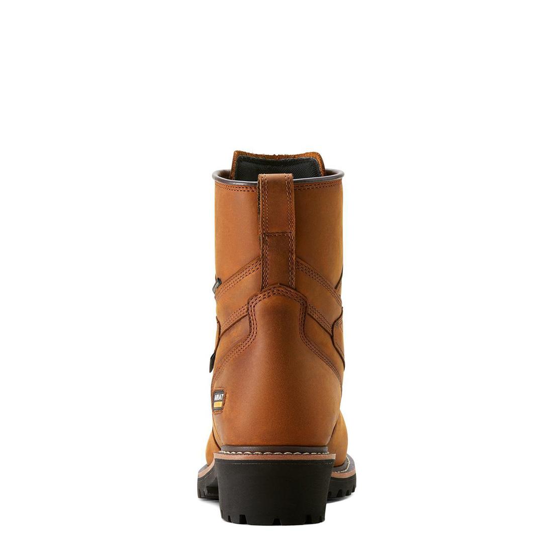 Logger Shock Shield Composite Toe Waterproof Insulated Work Boots for Men - Copper Brown - Heavy Duty Safety Shoes for Construction, Hiking & Outdoor Work