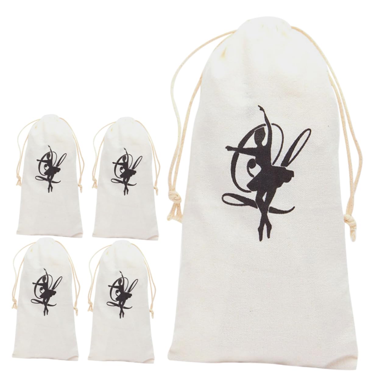 COOLHIYA 5-Pack Shoe Bags for Ballet & Dance - Breathable Drawstring Storage Pouches for Dance Shoes, Sneakers & Practice Gear - Perfect for Dance Classes, Gym & Travel Organization