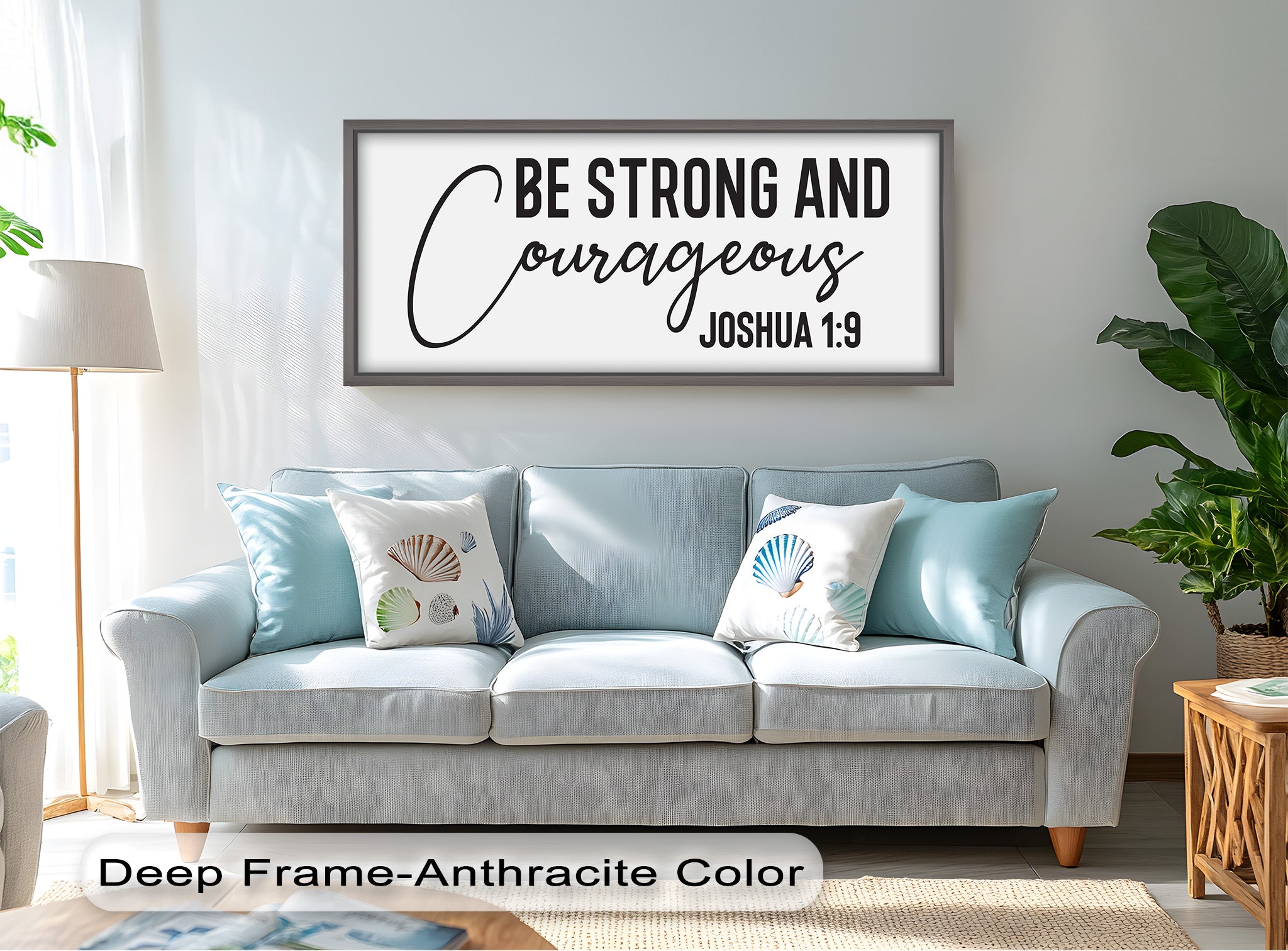 Be Strong and Courageous - Joshua 1:9 Bible Verse Oil Painting Wall Art - Inspirational Christian Home Decor for Living Room, Bedroom & Office