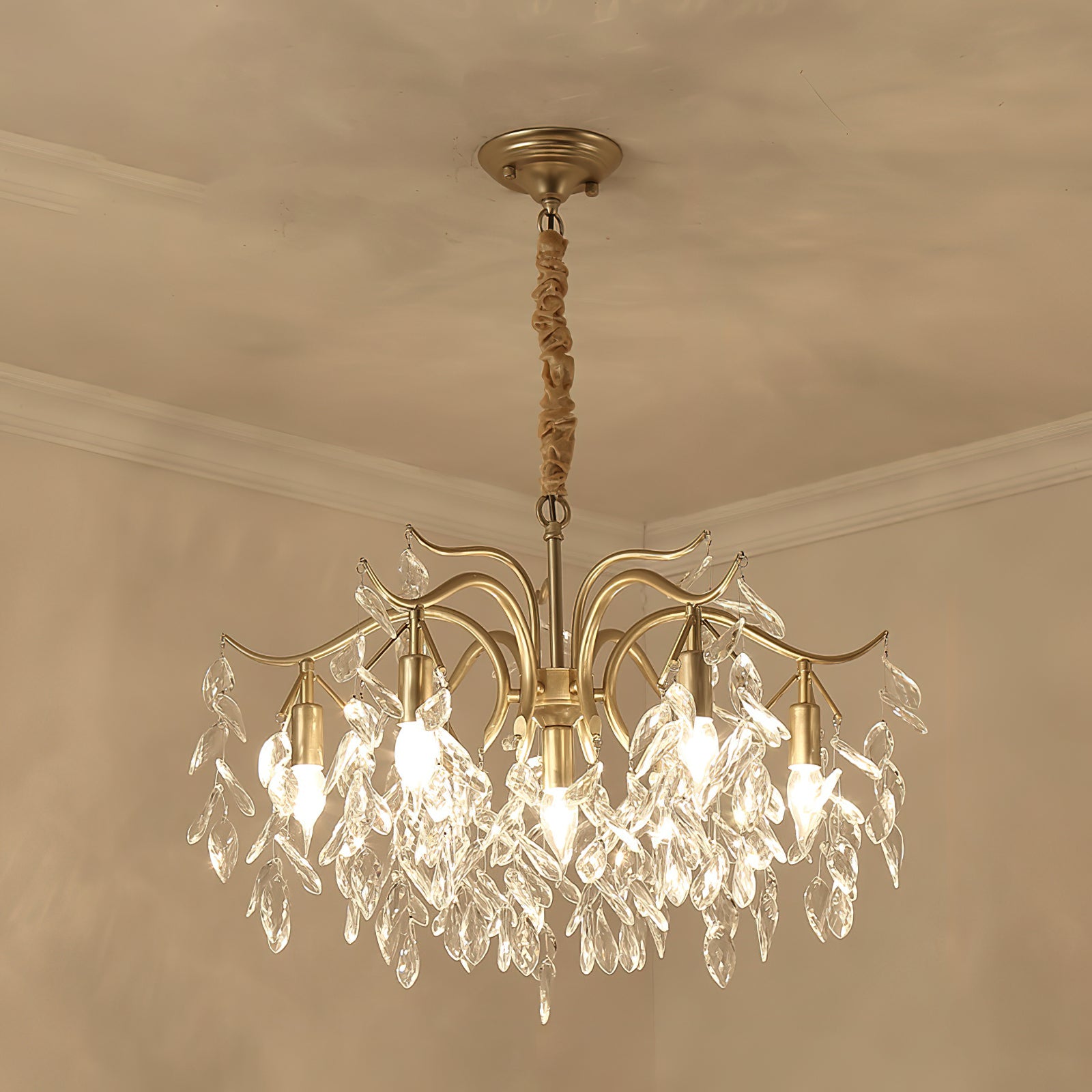 Dorale Chandelier - Modern Crystal Ceiling Light Fixture for Dining Room & Living Room | Elegant Lighting for Home Decor & Wedding Venues