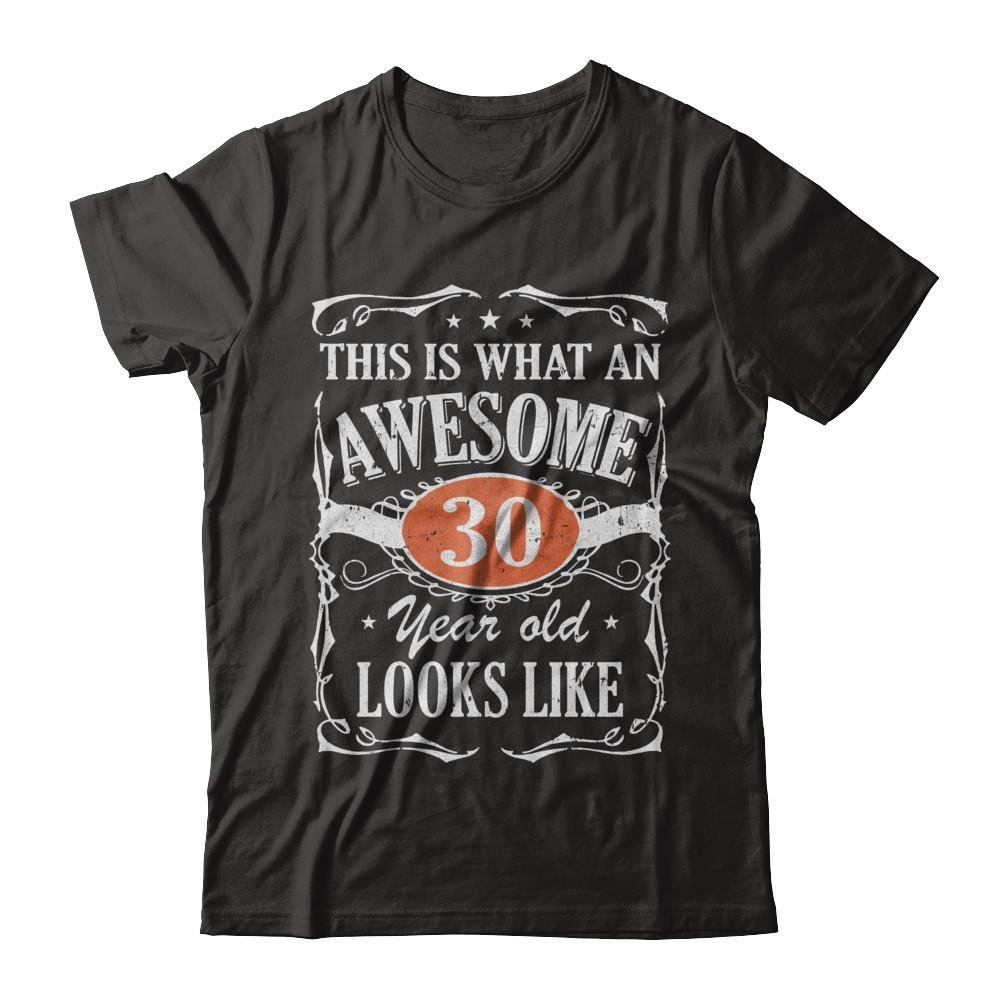 Vintage 1992 Birthday T-Shirt - Awesome 30 Year Old Design - Short Sleeve Cotton Tee for Men & Women - Perfect 30th Birthday Gift & 90s Retro Party Outfit