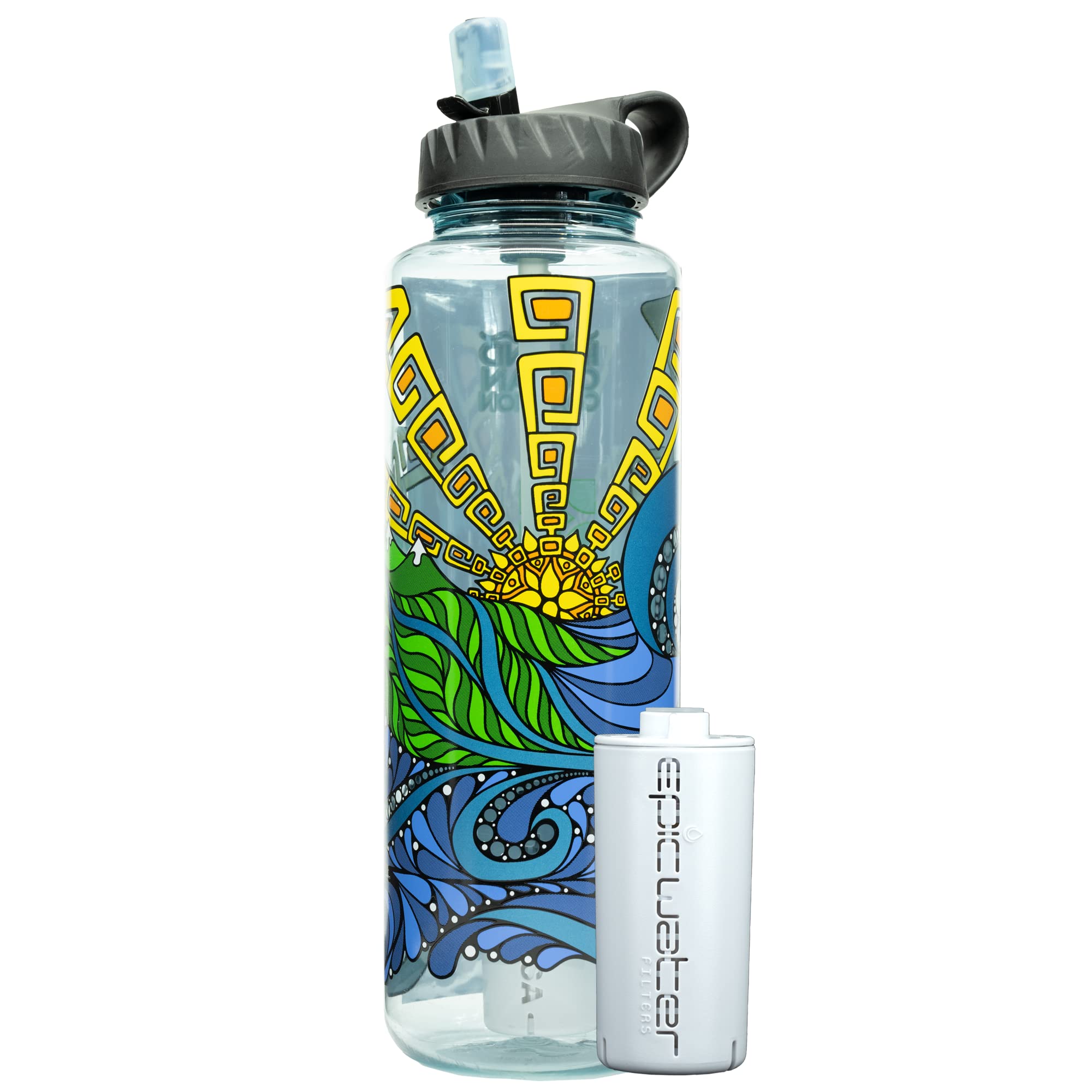 **Nalgene OG Water Bottle with Built-in Filter | BPA-Free, USA Made | Removes 99.99% Contaminants, PFAS, Heavy Metals | 48oz | Perfect for Hiking, Camping & Everyday Hydration**