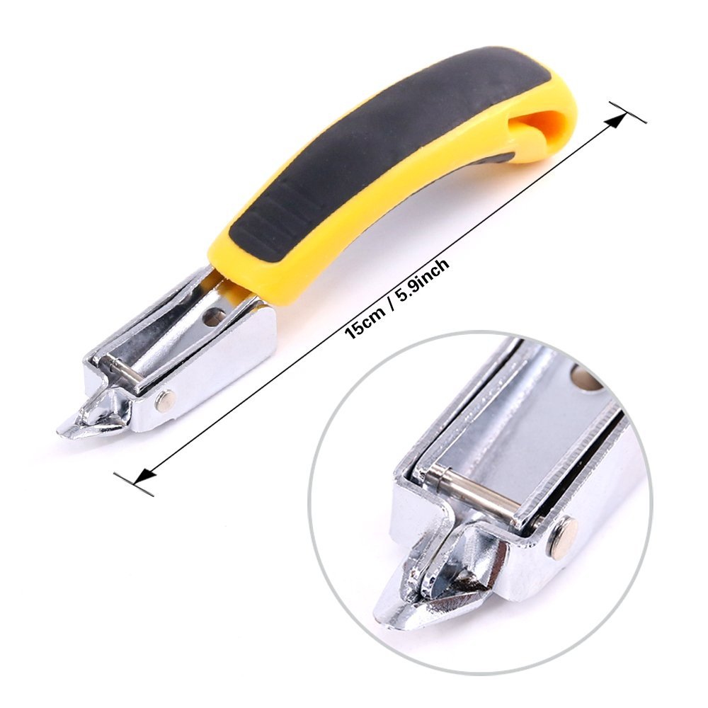 Swpeet 3-in-1 Heavy Duty Staple Gun Kit with Staple Remover & 500 Staples - Carbon Steel Hand Operated Tacker Tool for Upholstery, Carpentry, Furniture Repair & Home DIY Projects | Perfect for Upholstering Chairs, Installing Insulation & Crafting Woodwork