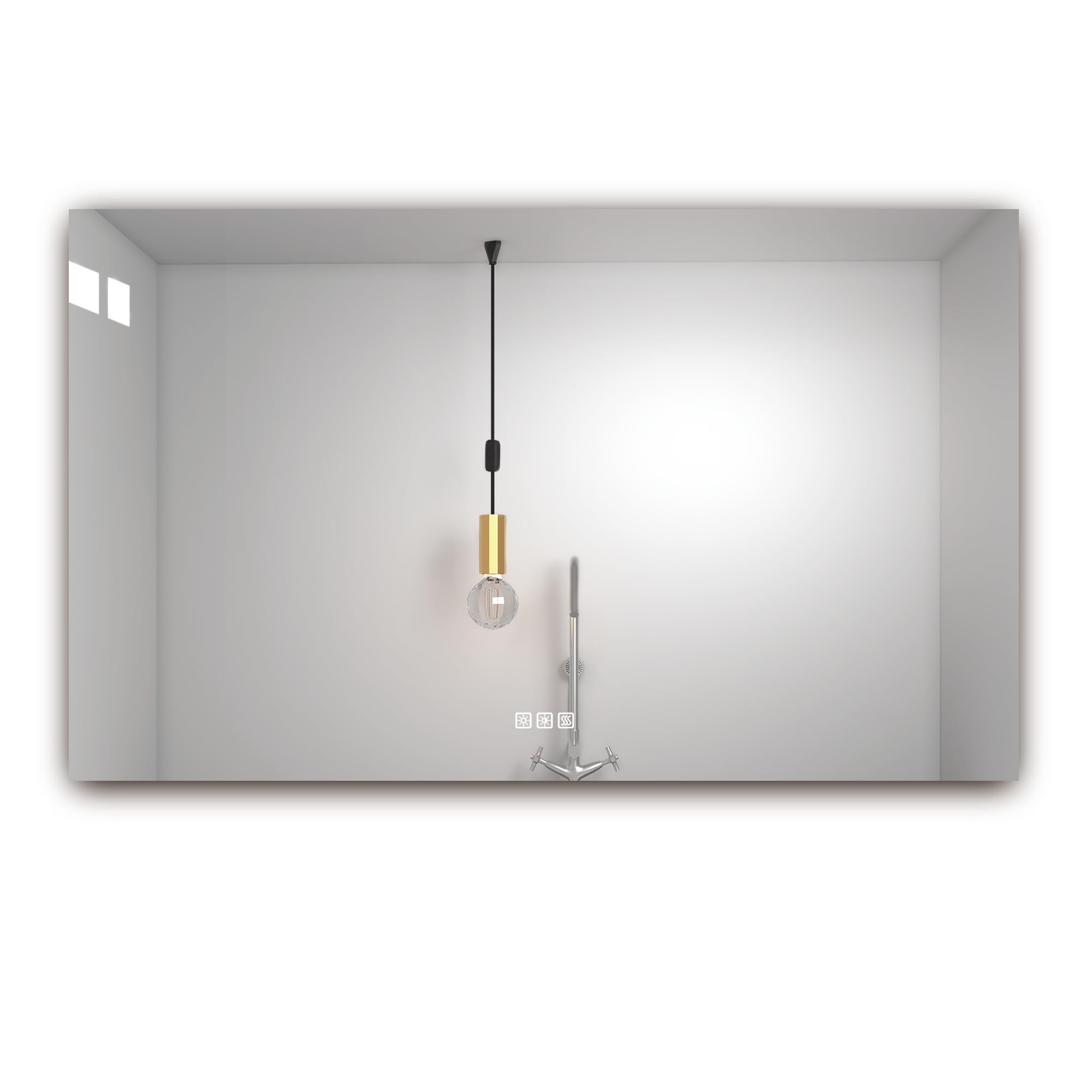 24x32 Inch LED Bathroom Mirror with Lights - Dimmable Anti-Fog Vanity Mirror with Memory Function, Front Lit Wall Mounted Mirror, Sand Matte White Finish & Waterproof Glass for Makeup, Shaving & Home Decor