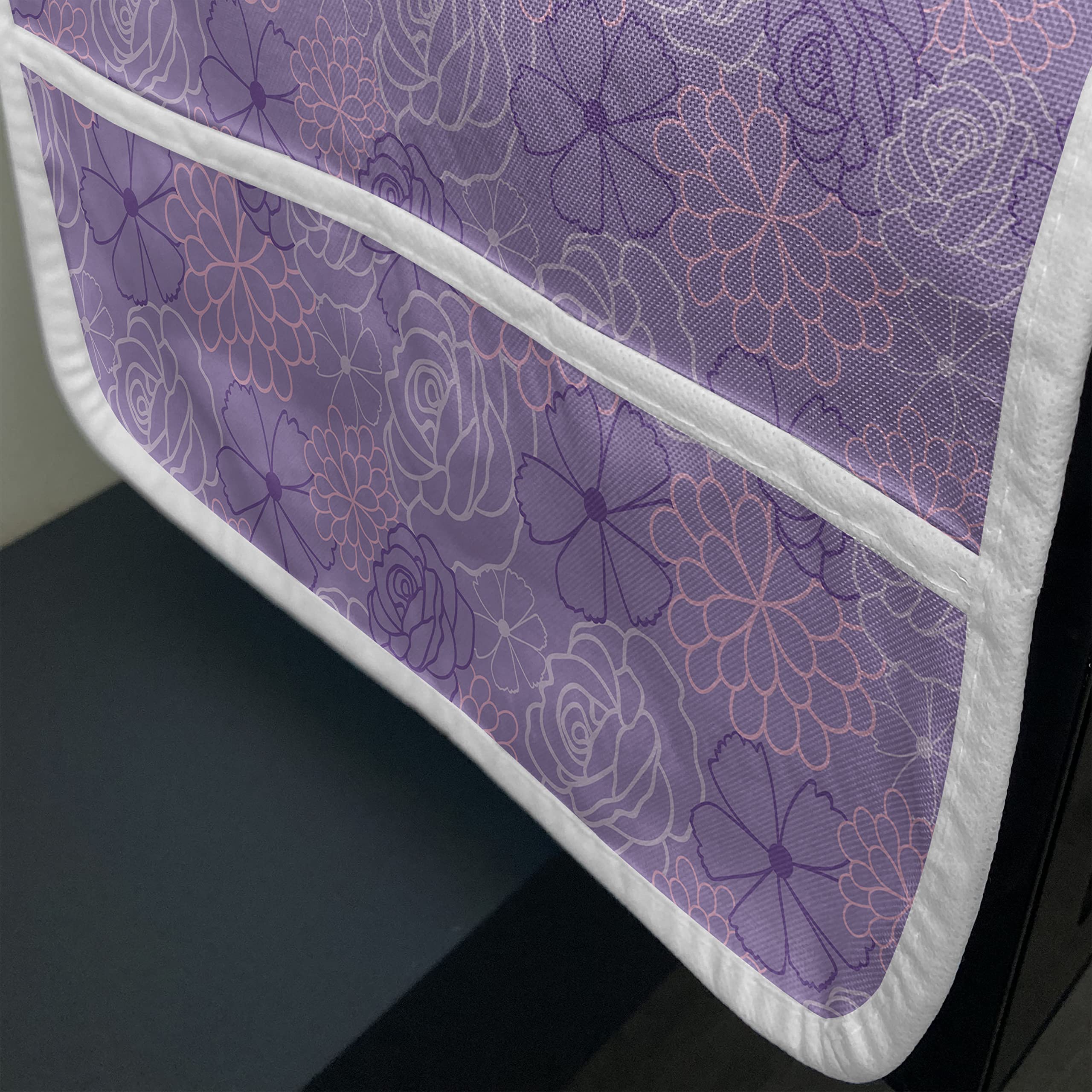 Ambesonne Floral Microwave Cover - Waterproof Kitchen Organizer with Pockets, 36
