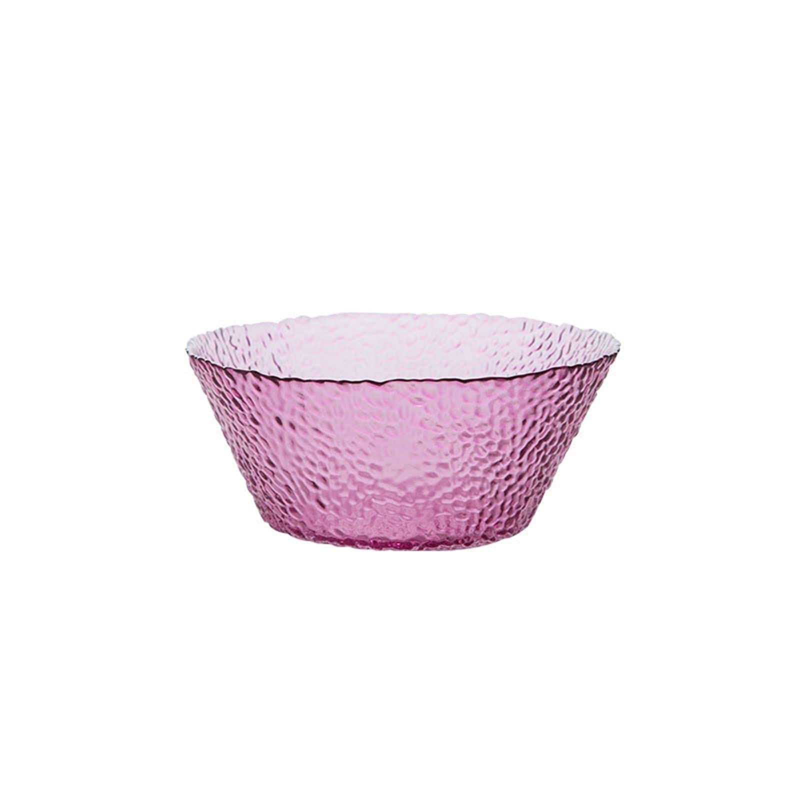 GAGC Transparent Glass Salad Bowl - Large Fruit Serving Dish, Noodle Bowl, Candy Plate - Durable & Creative Tableware for Home, Parties, Picnics (Purple)