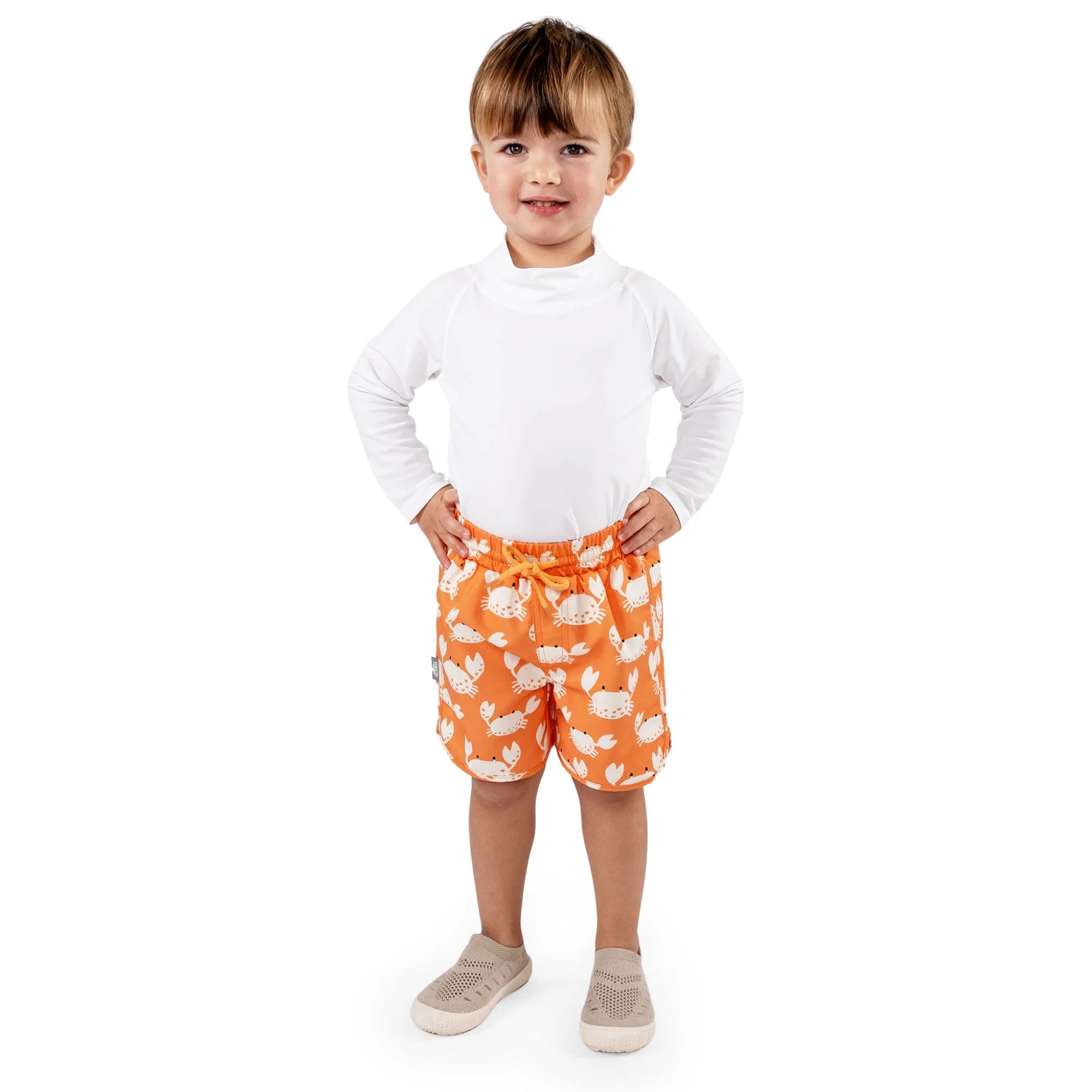 Jan & Jul Crabby Crab UPF 50+ UV Protection Swim Shorts for Toddlers - Perfect for Beach, Pool & Summer Water Play