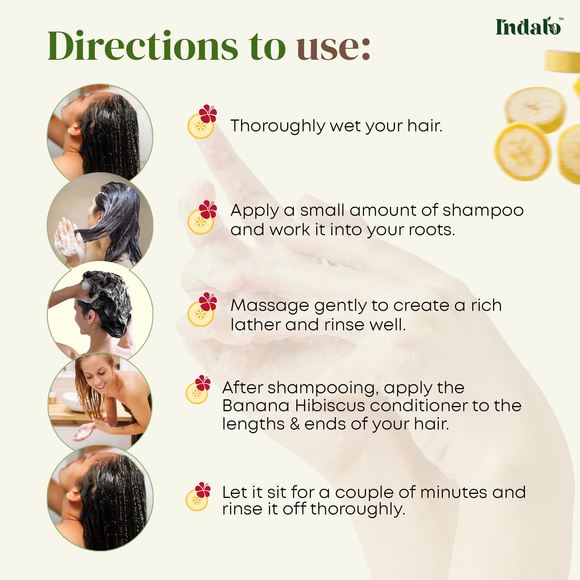 Indalo Banana Hibiscus Moisturizing Shampoo & Conditioner Set (200ml x 2) with Vitamin E & Shea Butter - Sulfate & Paraben Free Hair Care for Dry, Frizzy Hair - UV Protection for Men & Women - Perfect for Daily Hydration & Sun-Damaged Hair Repair