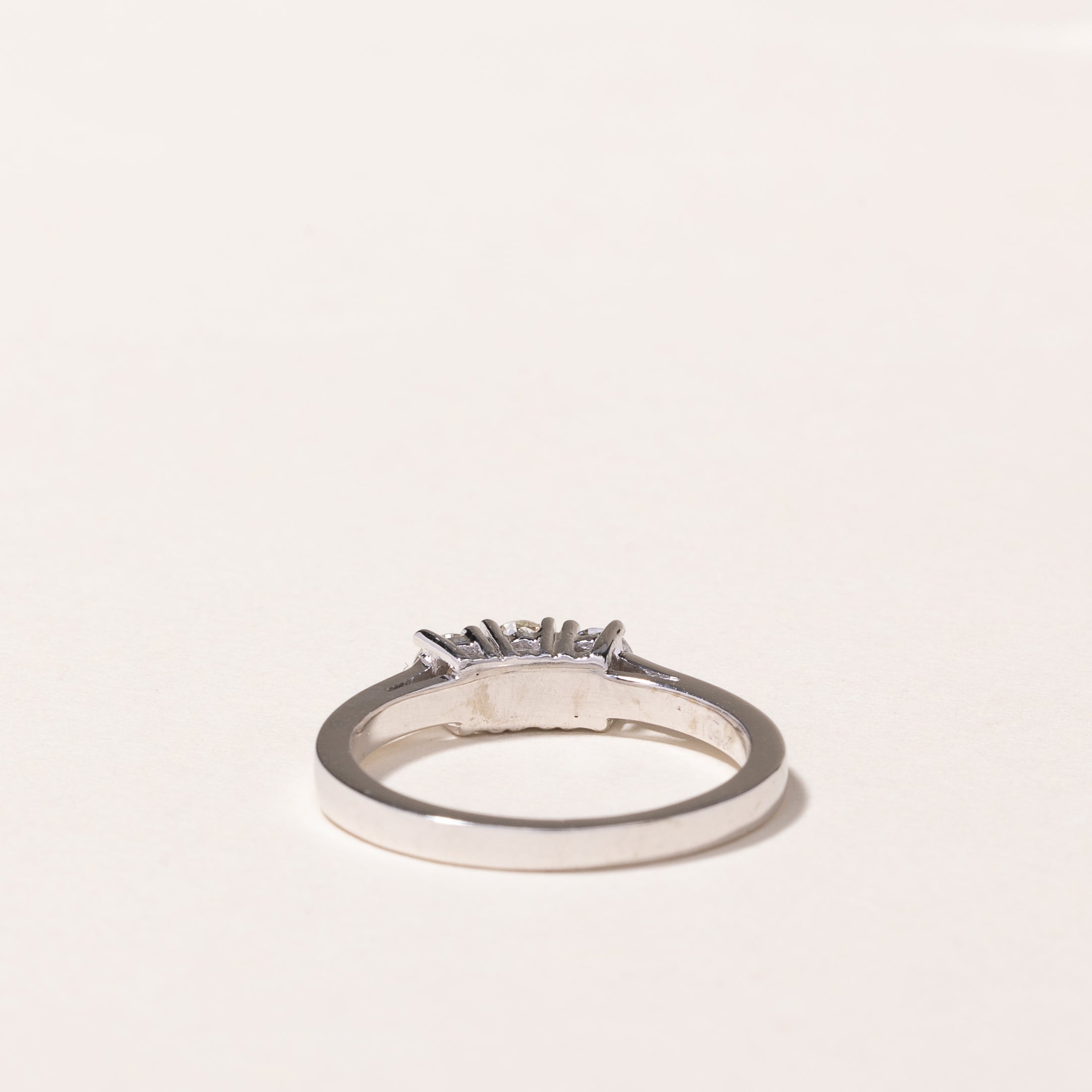 14K White Gold Three Stone Diamond Ring - 0.57ctw Total Weight - Size 7 - Perfect for Engagement, Anniversary & Special Occasion Gifts