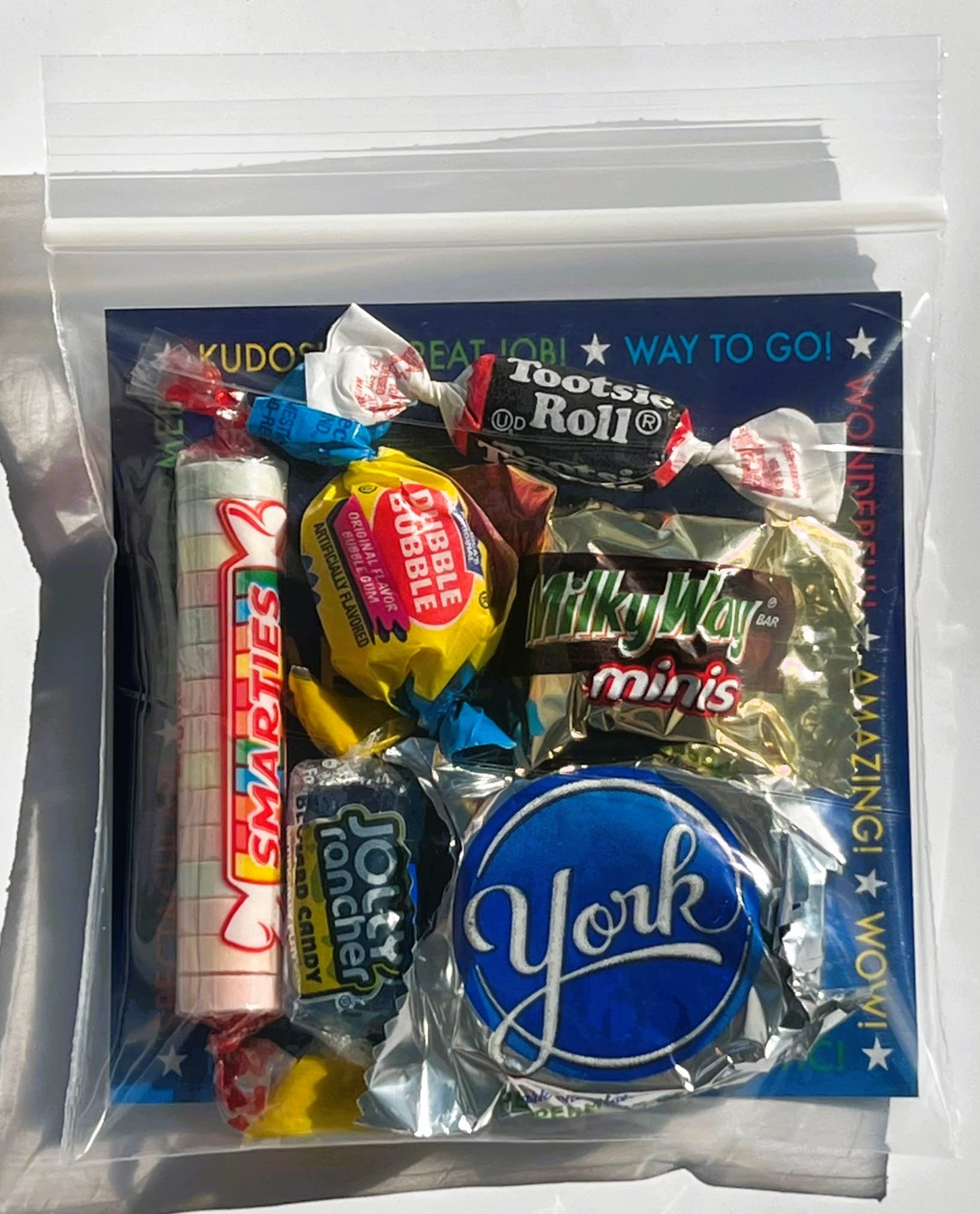 100-Count Six Treat Salute Appreciation Goody Bags for Employees & Staff - Bulk Corporate Gift Ideas & Office Decoration Items - Perfect for Employee Recognition, Team Building & Workplace Celebrations