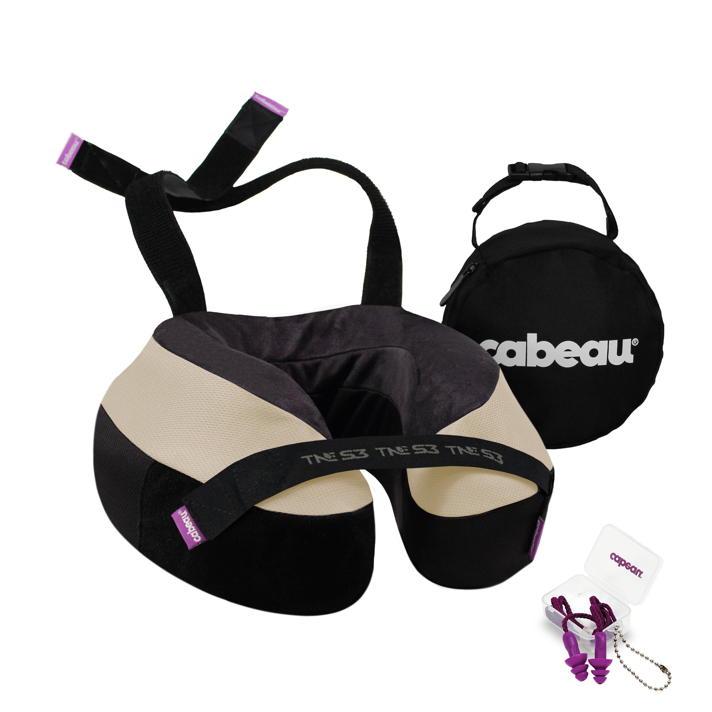 CABEAU The Neck's Evolution S3 (TNE) Travel Pillow for Airplane, Car & Office - Ergonomic Neck Support for Long Flights, Road Trips & Work Comfort