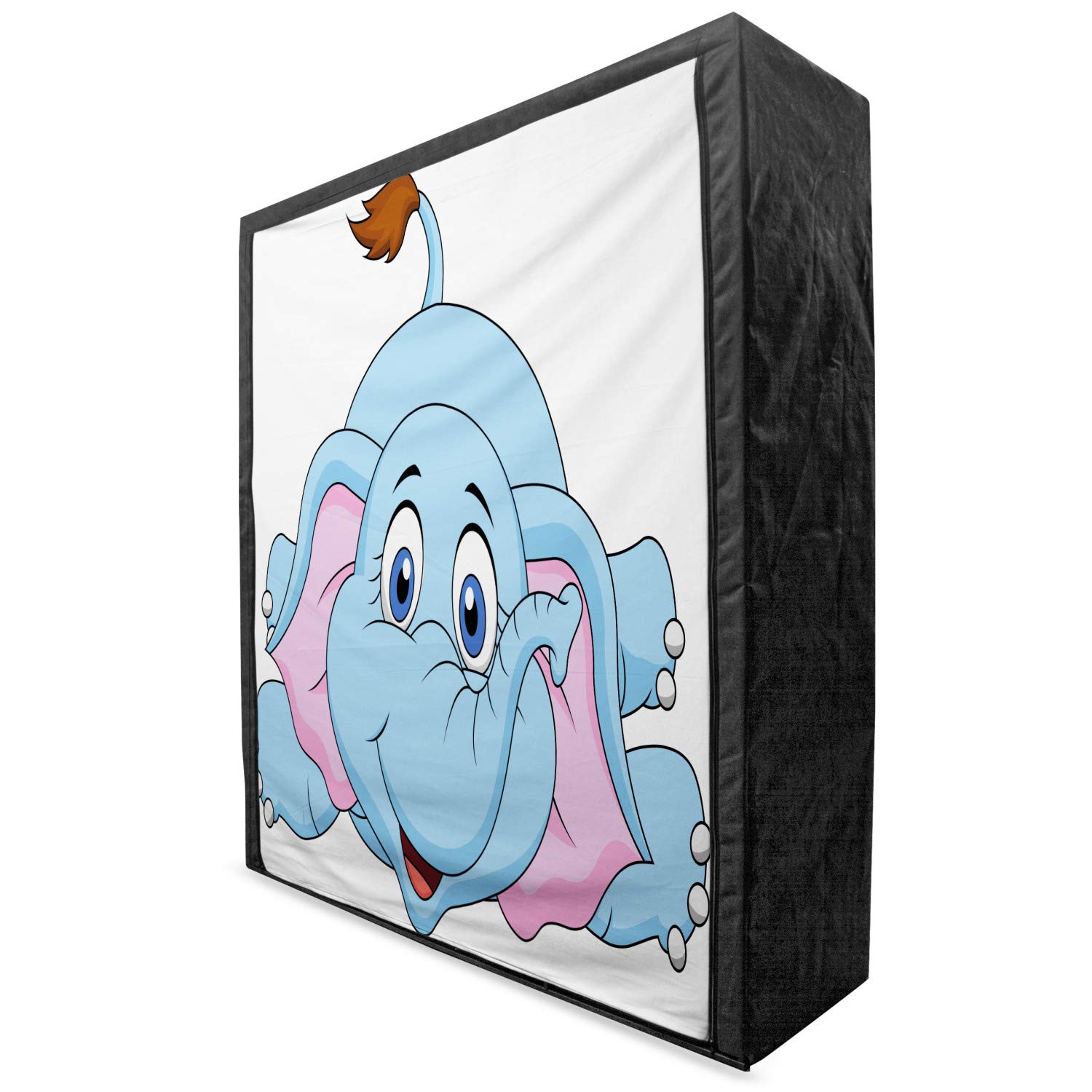 Ambesonne Cartoon Portable Fabric Wardrobe for Kids - Playroom Closet Organizer with Shelves | 59