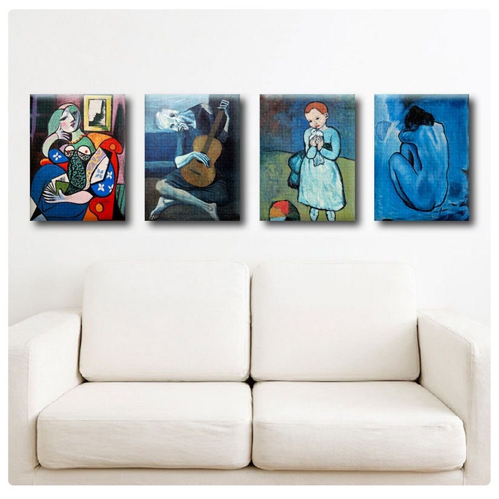 Pablo Picasso Lady Book Guitarist Blue Art Print - 28