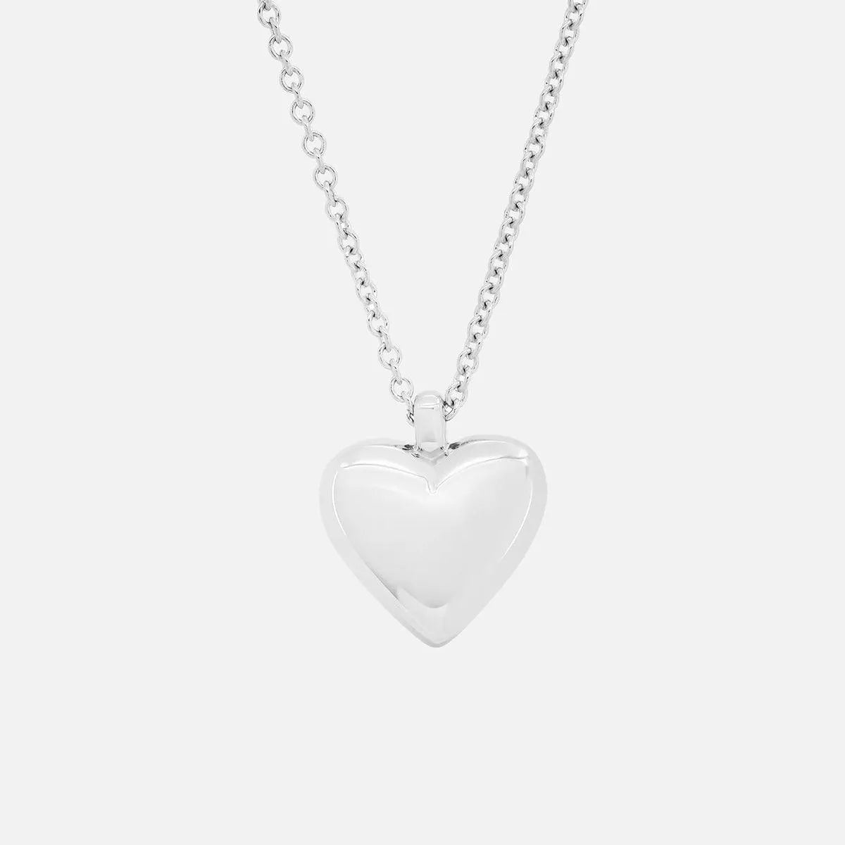 Reversible Diamond & Gold Puffy Heart Necklace for Women - Elegant Layering Jewelry for Valentine's Day, Anniversary & Date Night Gifts