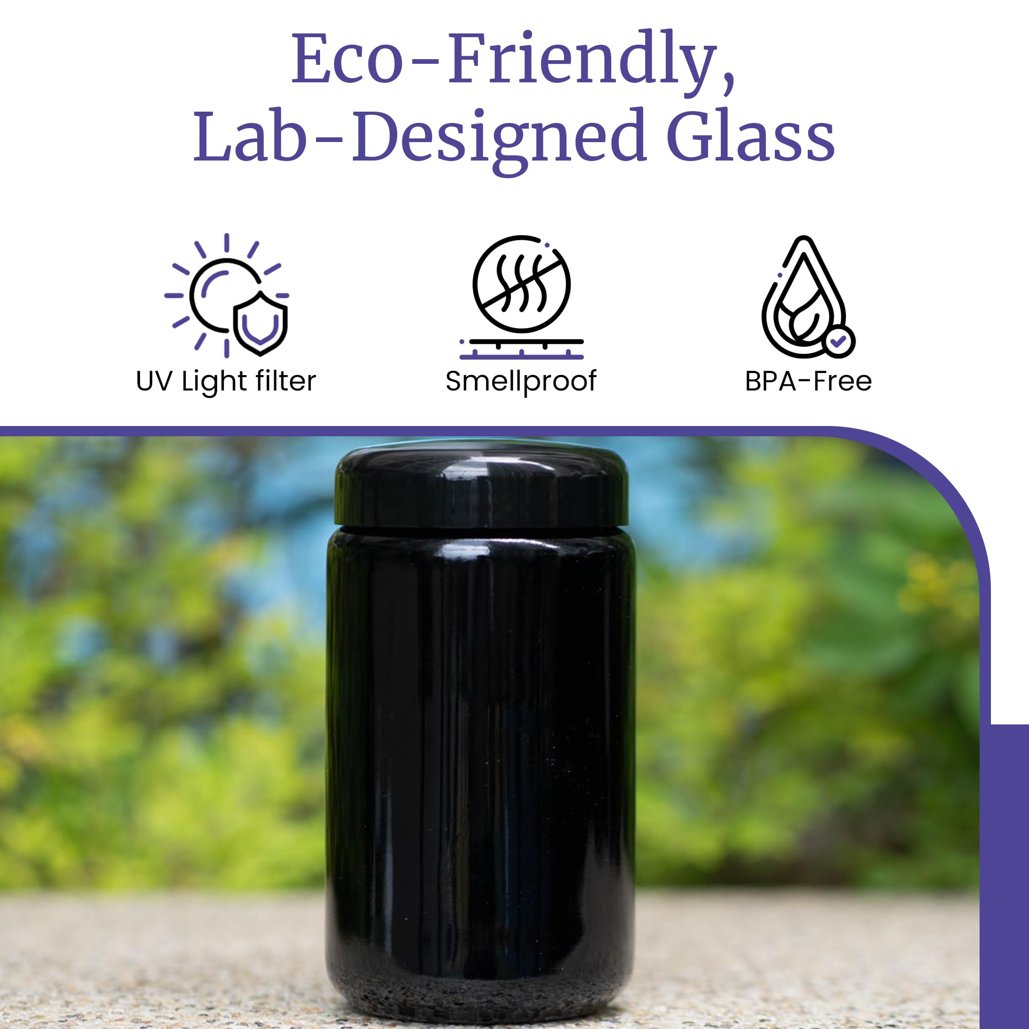 Infinity Jars 10-Pack Black Glass Storage Jars - 400ml (13.53oz) Airtight UV Protection Containers for Coffee, Spices & Dry Goods - Kitchen Pantry Organization & Long-Term Food Preservation
