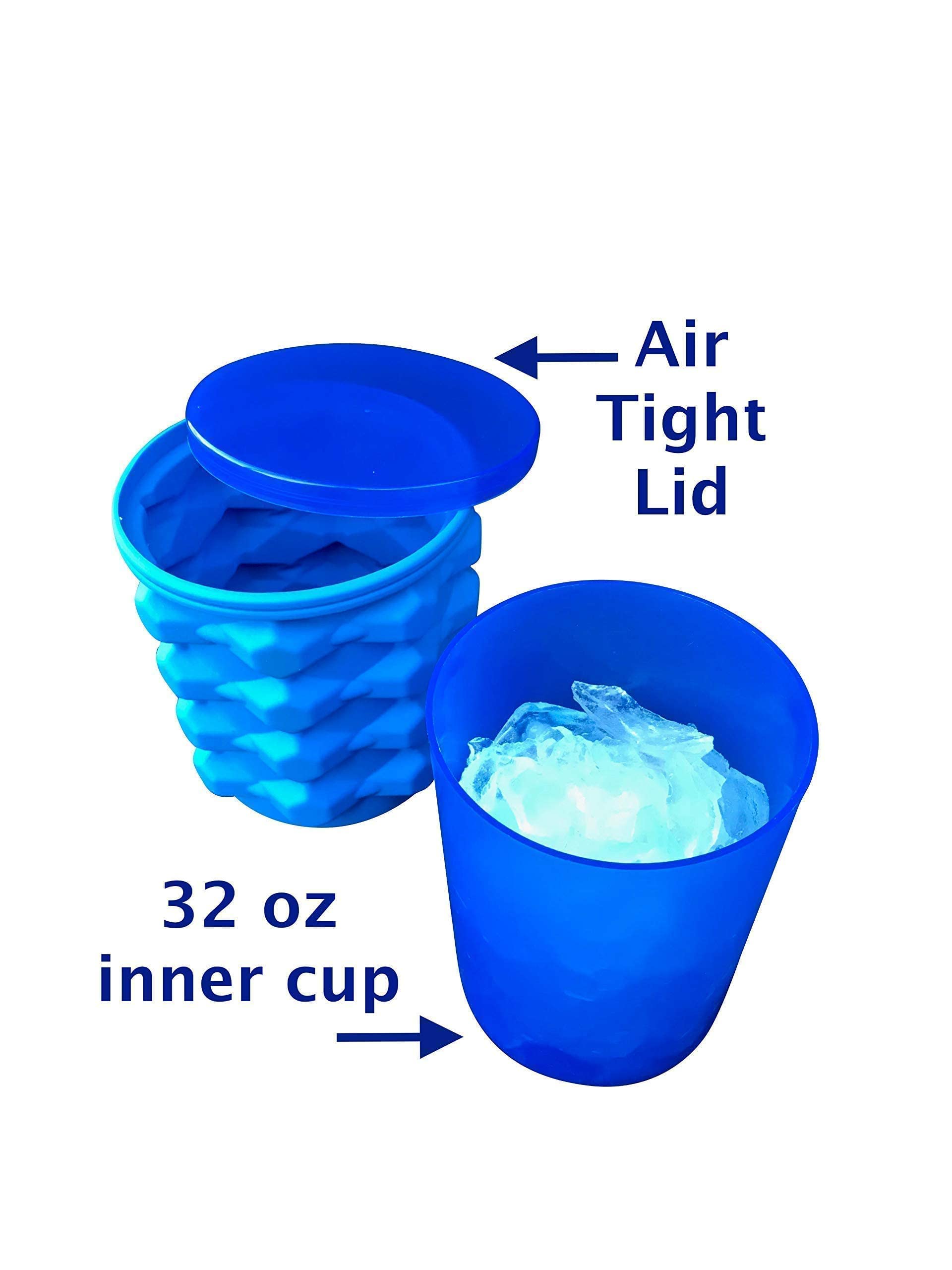 Premium Silicone Ice Cube Tray - Hexagon-Shaped Nugget Ice Maker (96 Pieces) - BPA-Free, Flexible & Durable - Includes Mold, Storage Cup & Airtight Lid - Perfect for Cocktails, Iced Coffee & Party Drinks