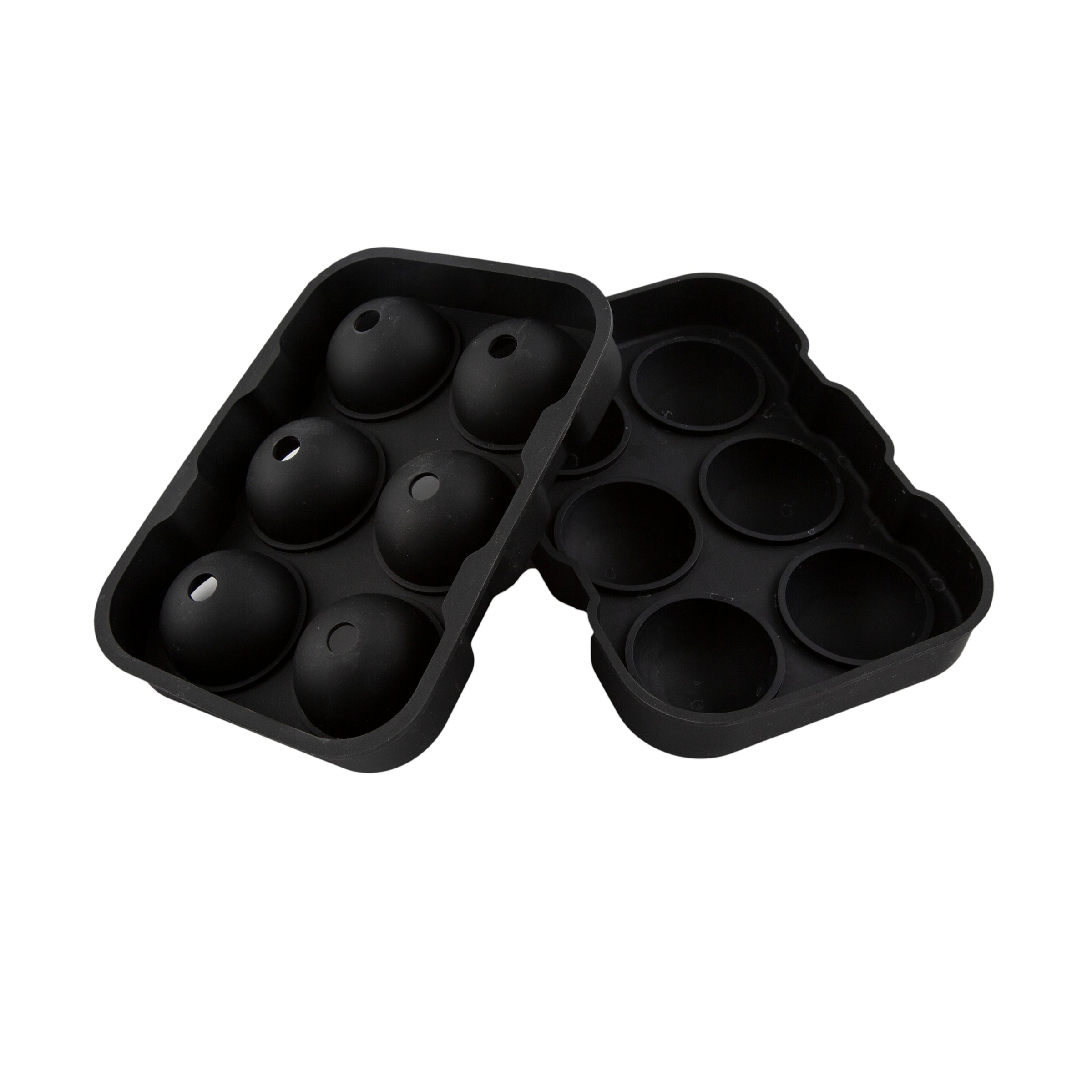 Premium Black Round Silicone Ice Cube Tray - BPA Free Flexible Mold for Cocktails, Whiskey, and Beverages - Perfect for Home Bars, Parties, and Kitchen Use